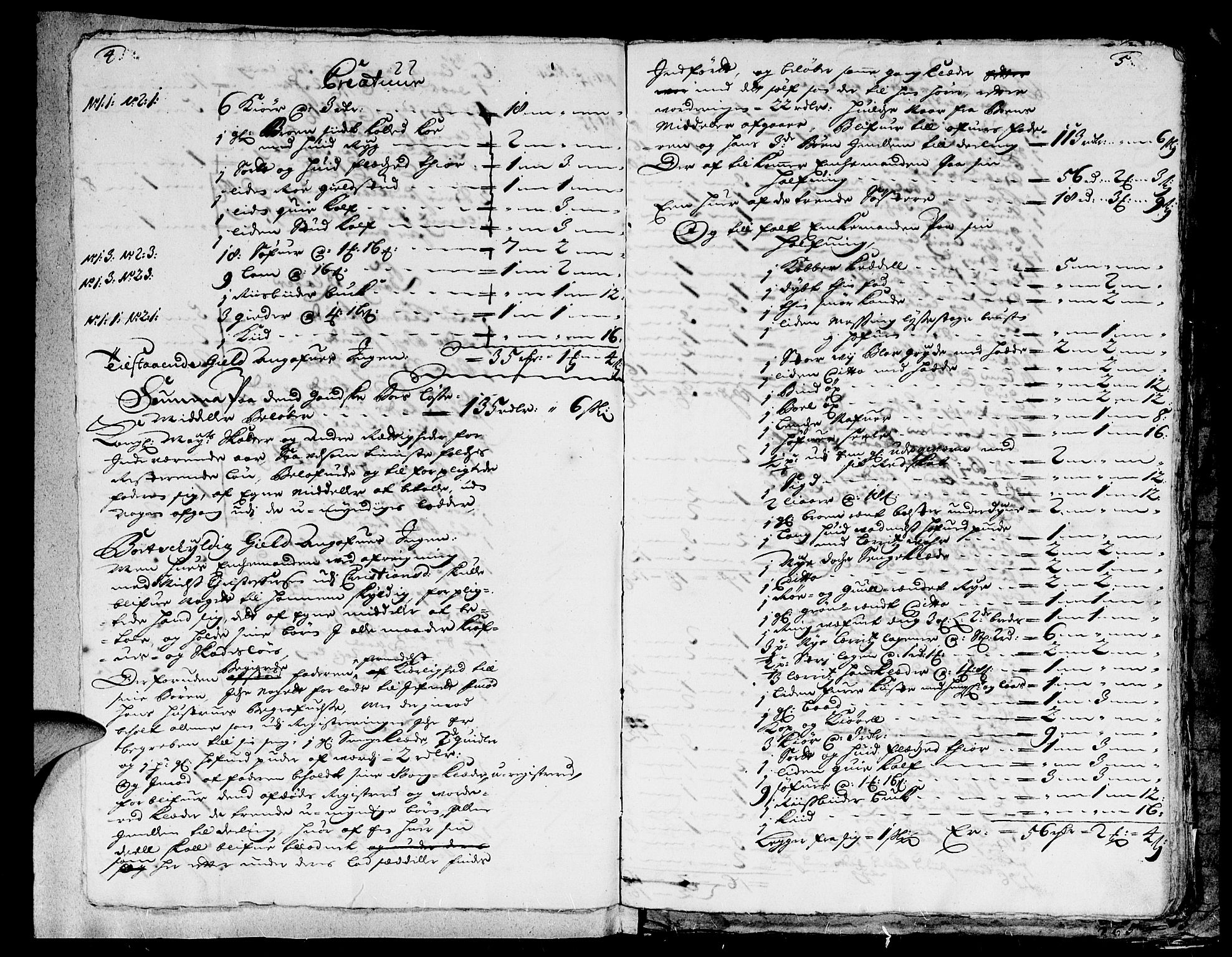 Nedenes sorenskriveri før 1824, SAK/1221-0007/H/Hc/L0004: Skifteprotokoll med register nr 4, Tromøy og Birkenes, 1702-1709, s. 4-5