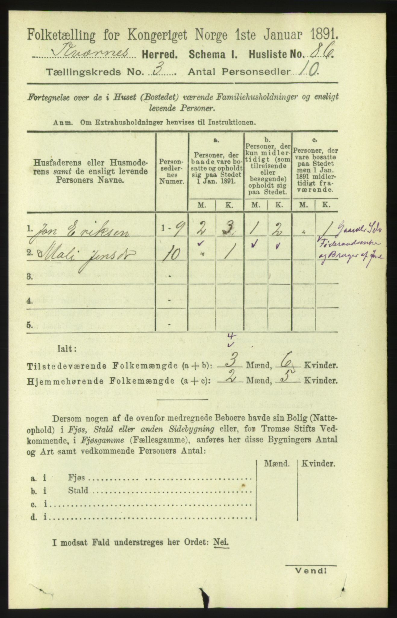 RA, Folketelling 1891 for 1553 Kvernes herred, 1891, s. 1029