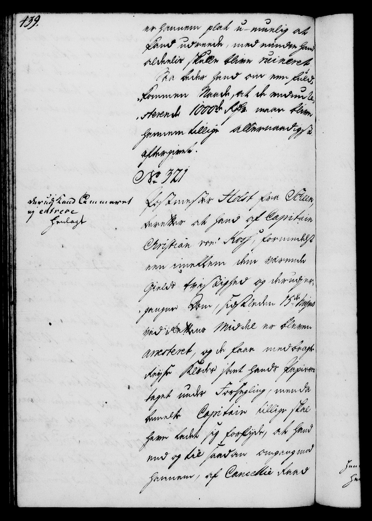 Rentekammeret, Kammerkanselliet, RA/EA-3111/G/Gh/Gha/L0026: Norsk ekstraktmemorialprotokoll (merket RK 53.71), 1744-1745, s. 439