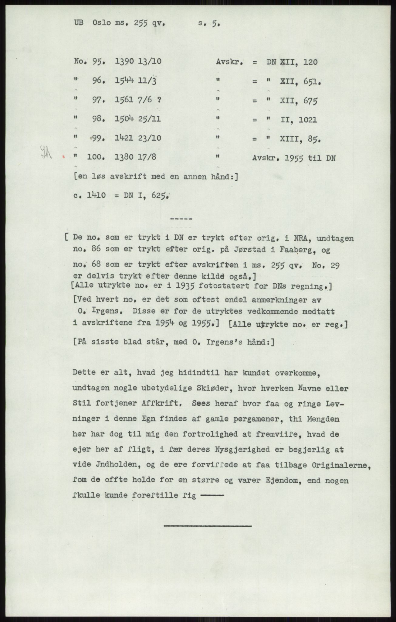 Samlinger til kildeutgivelse, Diplomavskriftsamlingen, AV/RA-EA-4053/H/Ha, s. 444