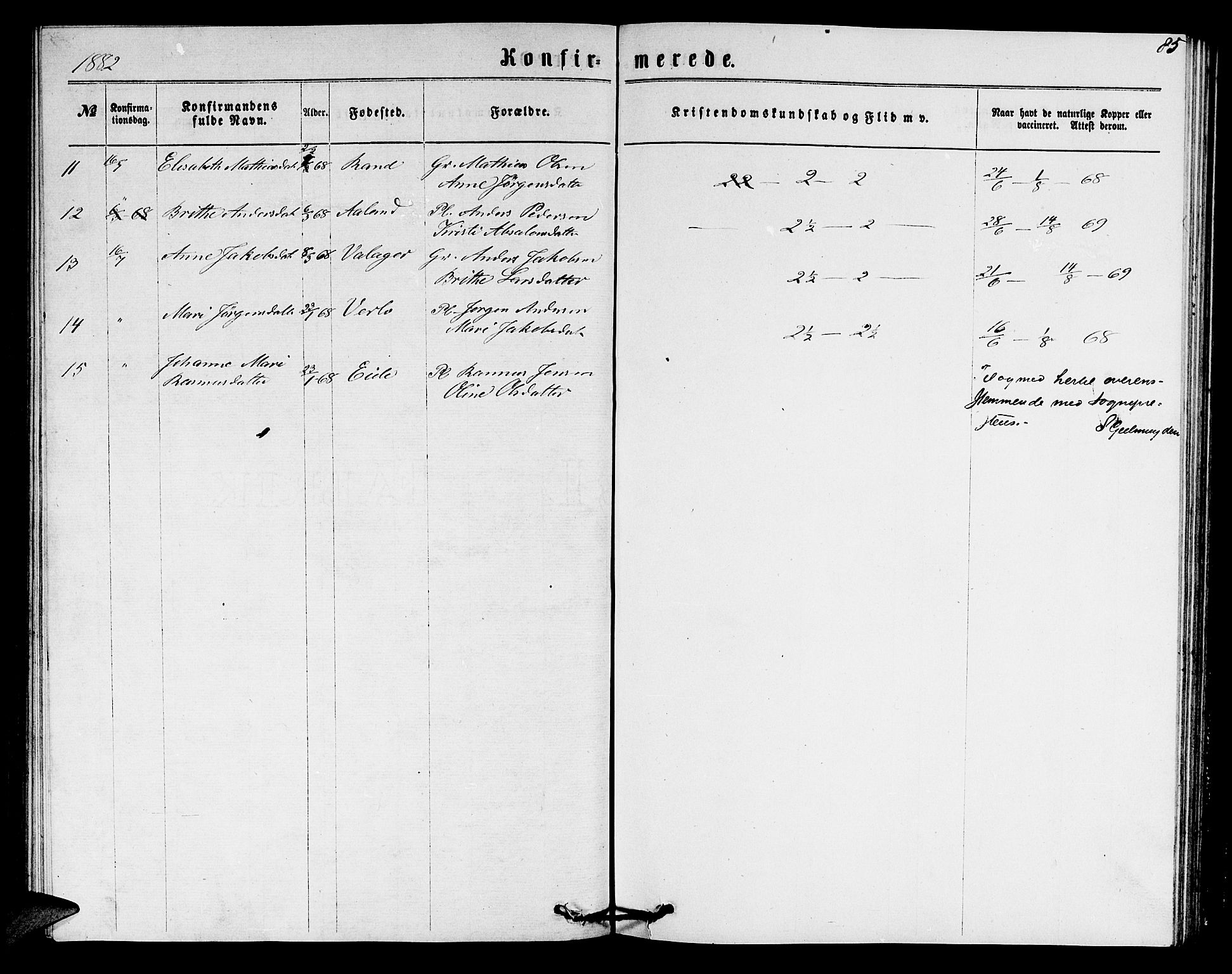 Innvik sokneprestembete, SAB/A-80501: Klokkerbok nr. C 2, 1864-1882, s. 85