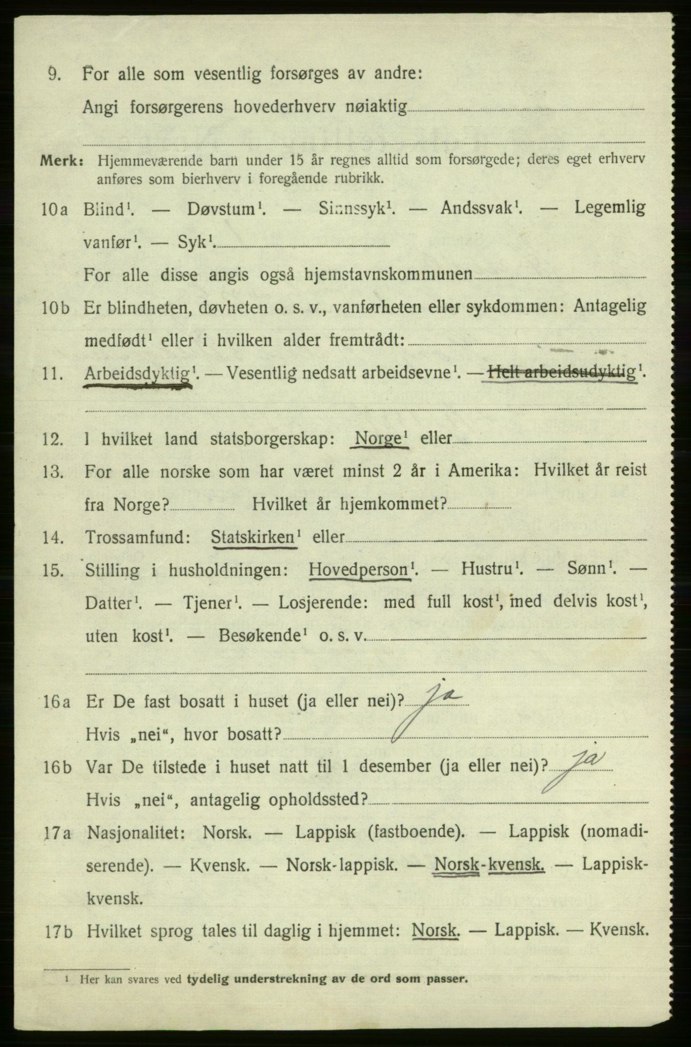 SATØ, Folketelling 1920 for 2015 Hasvik herred, 1920, s. 1098