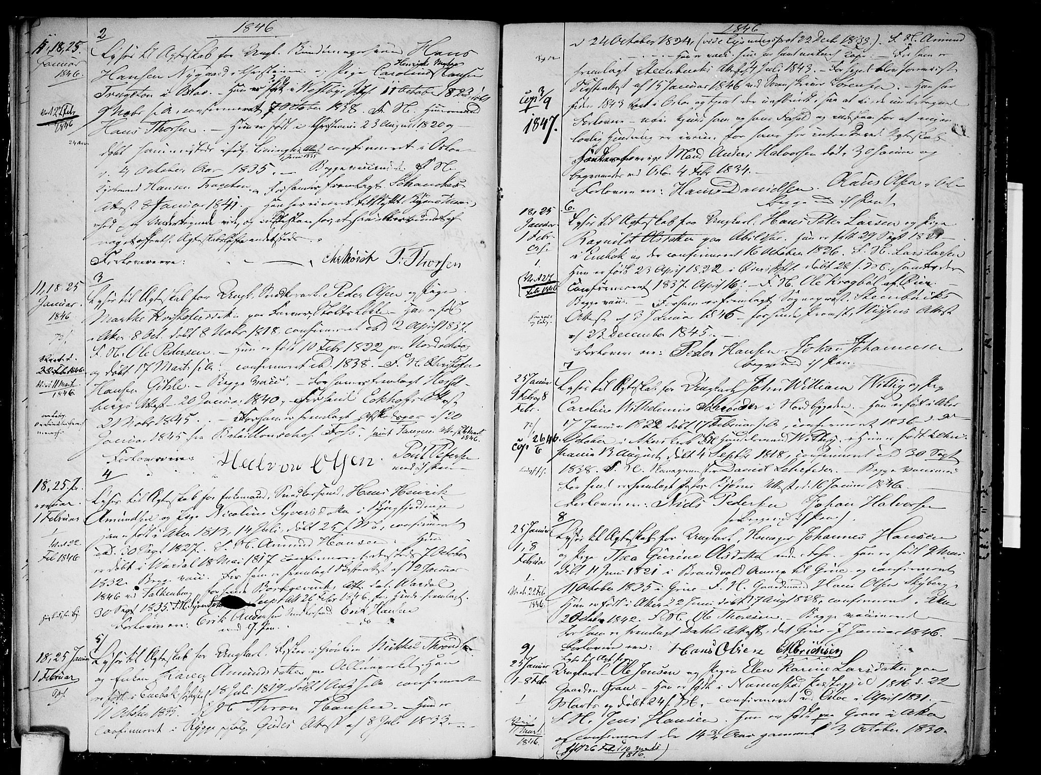 Aker prestekontor kirkebøker, AV/SAO-A-10861/H/L0003: Lysningsprotokoll nr. 3, 1845-1848