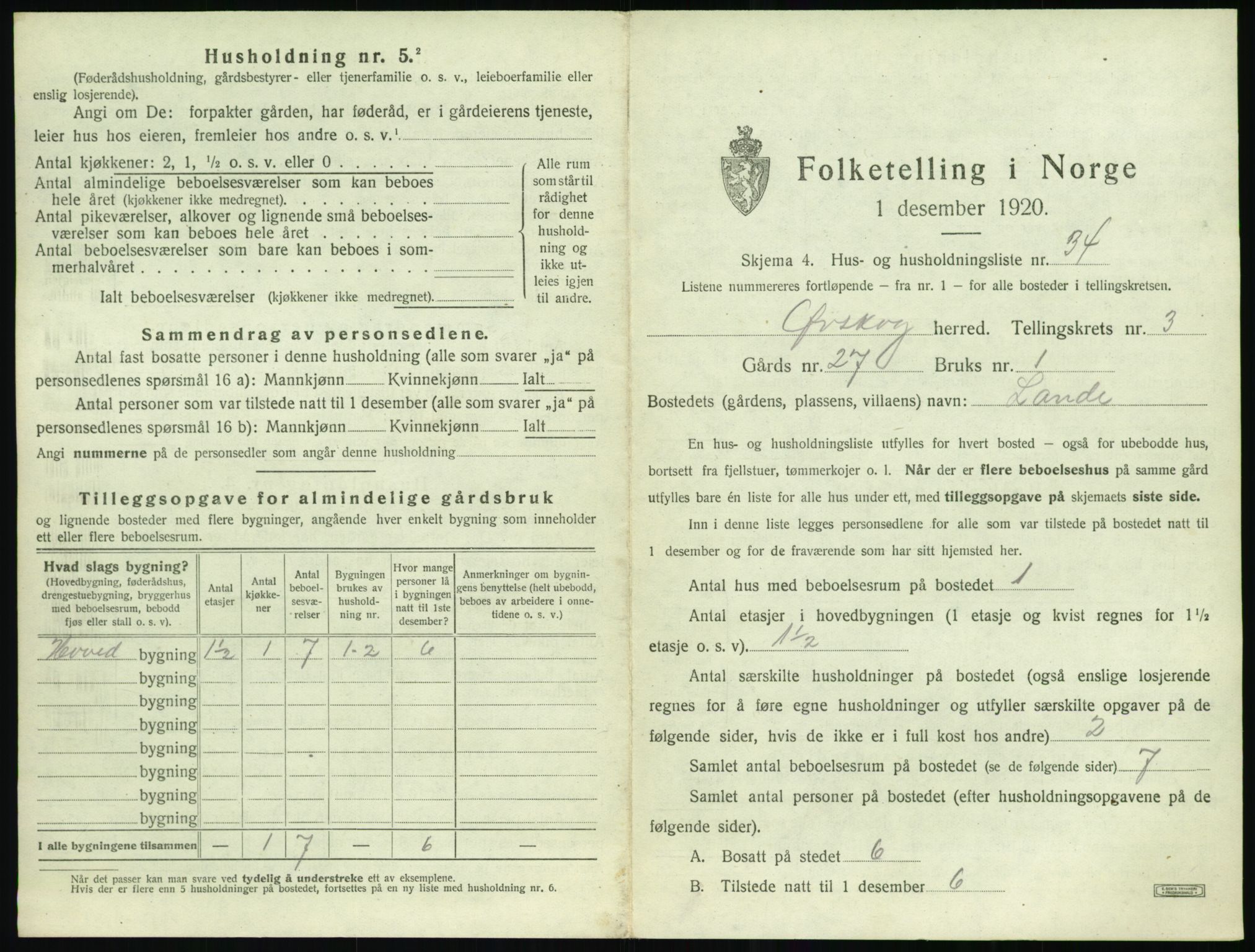 SAT, Folketelling 1920 for 1527 Ørskog herred, 1920, s. 272