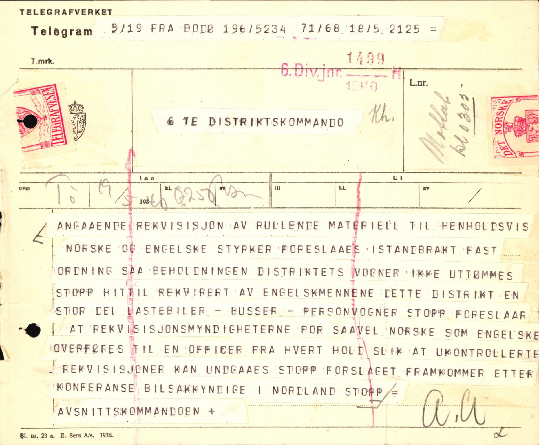 Forsvaret, Forsvarets krigshistoriske avdeling, RA/RAFA-2017/Y/Yb/L0122: II-C-11-600  -  6. Divisjon med avdelinger, 1940, s. 571