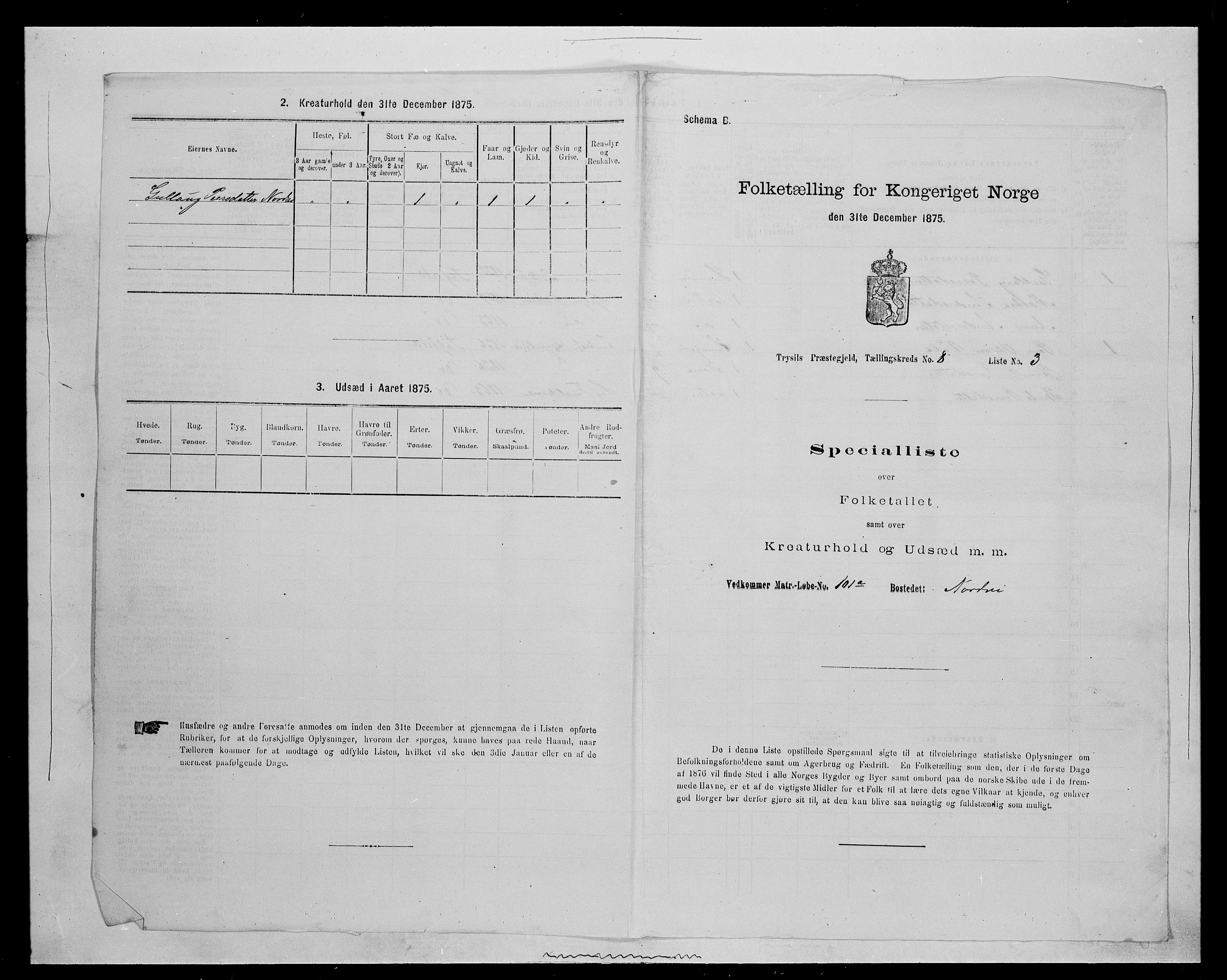 SAH, Folketelling 1875 for 0428P Trysil prestegjeld, 1875, s. 959