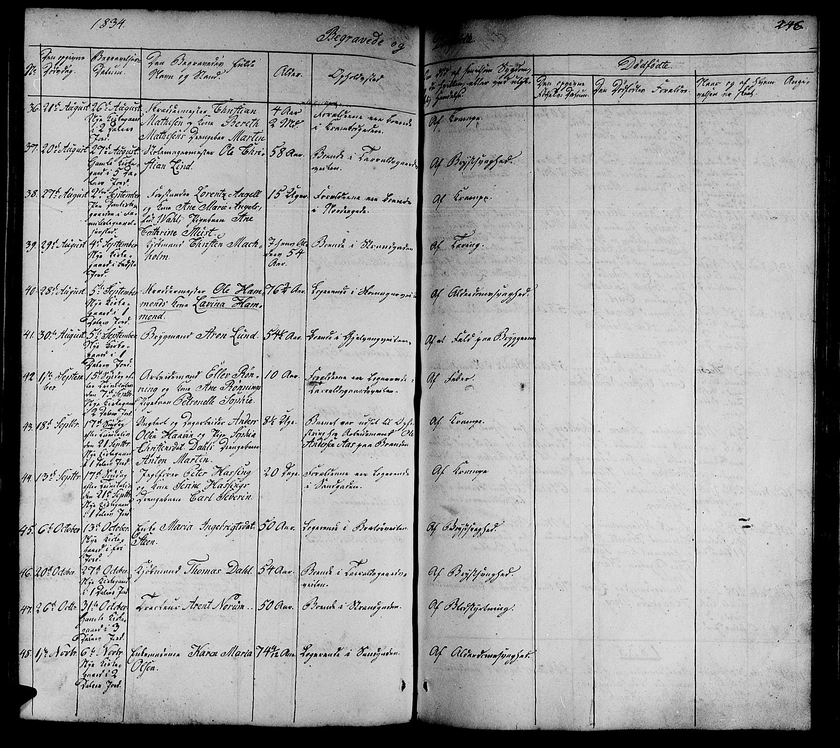 Ministerialprotokoller, klokkerbøker og fødselsregistre - Sør-Trøndelag, AV/SAT-A-1456/602/L0136: Klokkerbok nr. 602C04, 1833-1845, s. 246