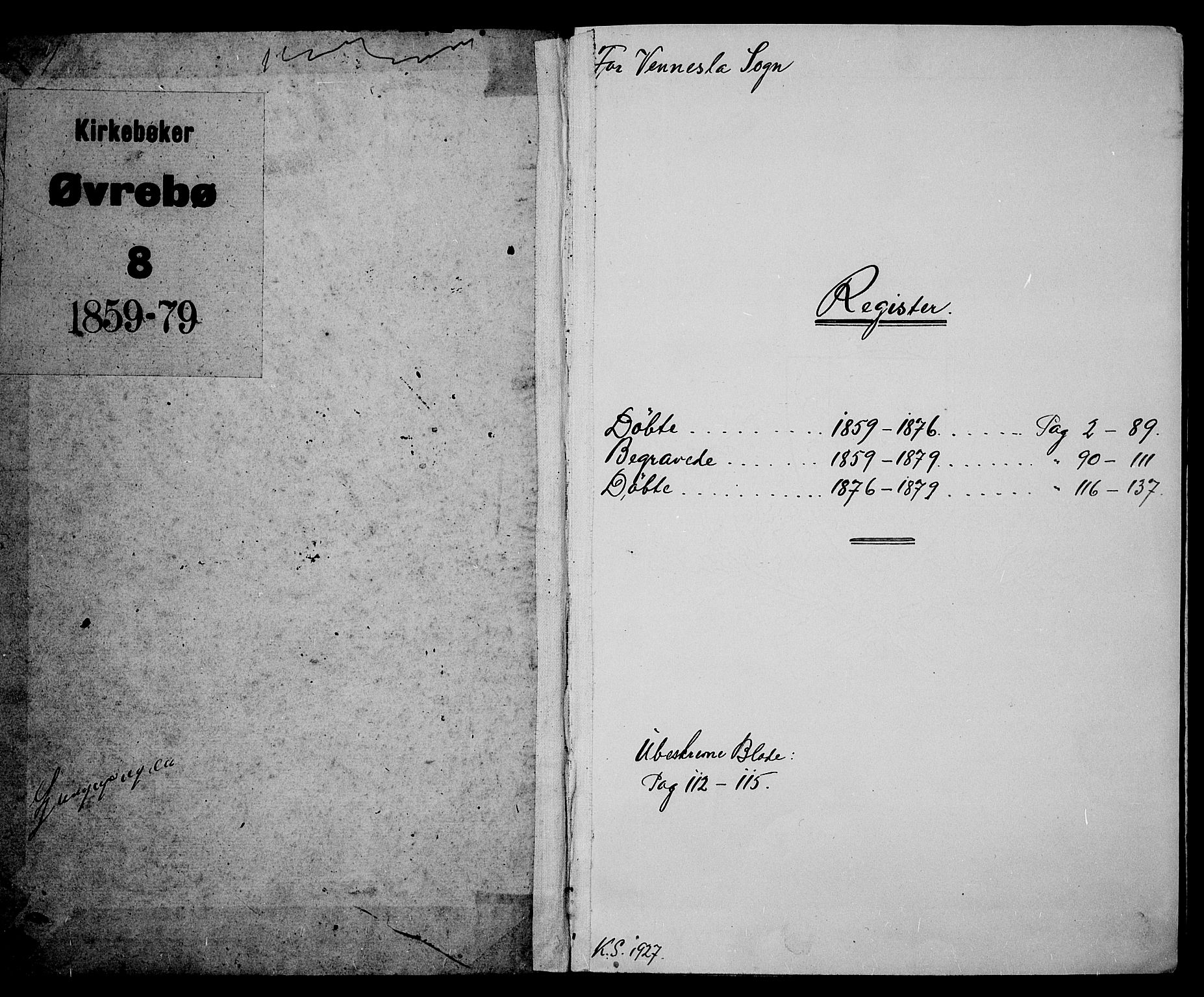 Vennesla sokneprestkontor, SAK/1111-0045/Fb/Fbb/L0002: Klokkerbok nr. B 2, 1859-1879