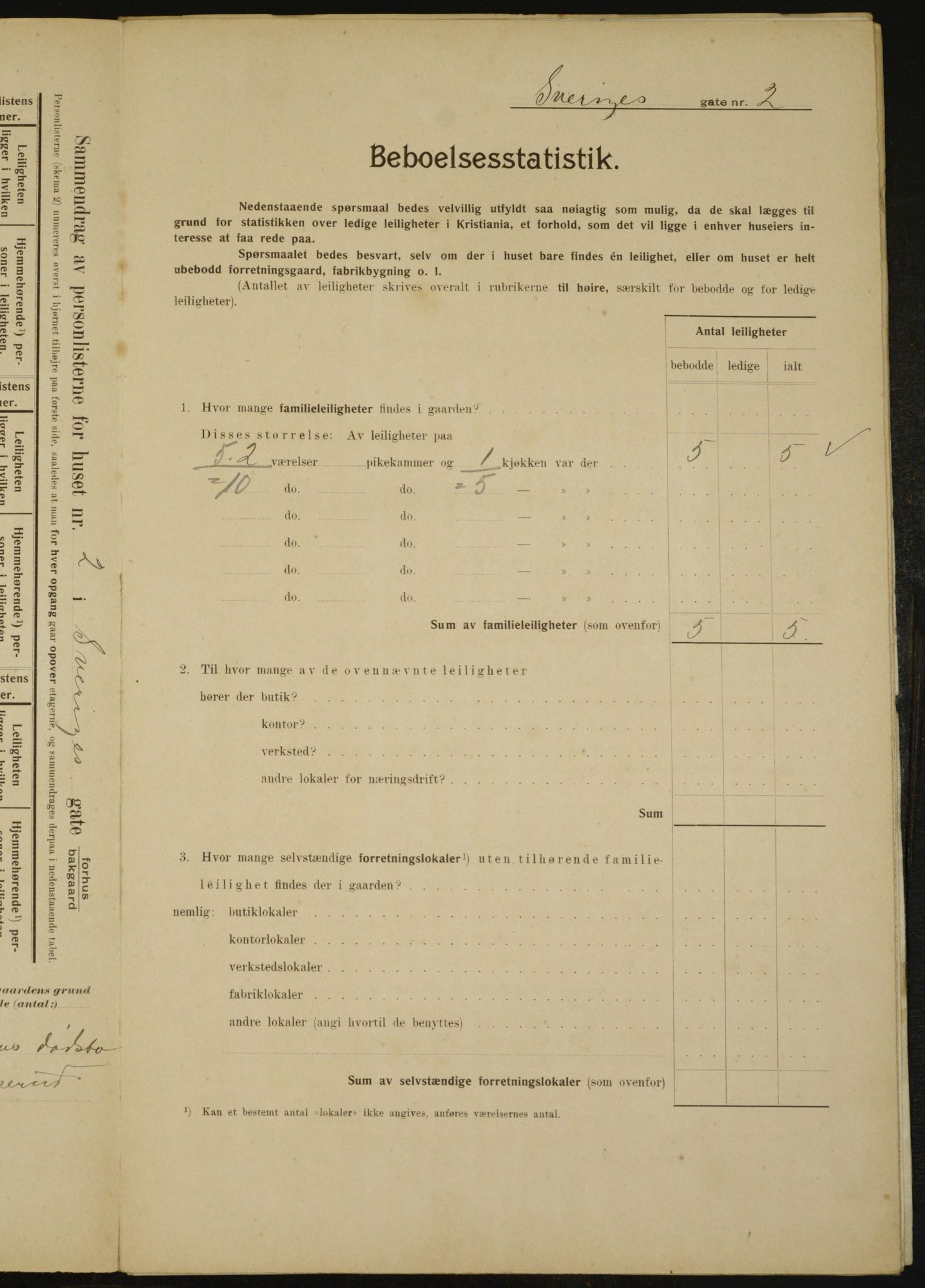 OBA, Kommunal folketelling 1.2.1910 for Kristiania, 1910, s. 100311