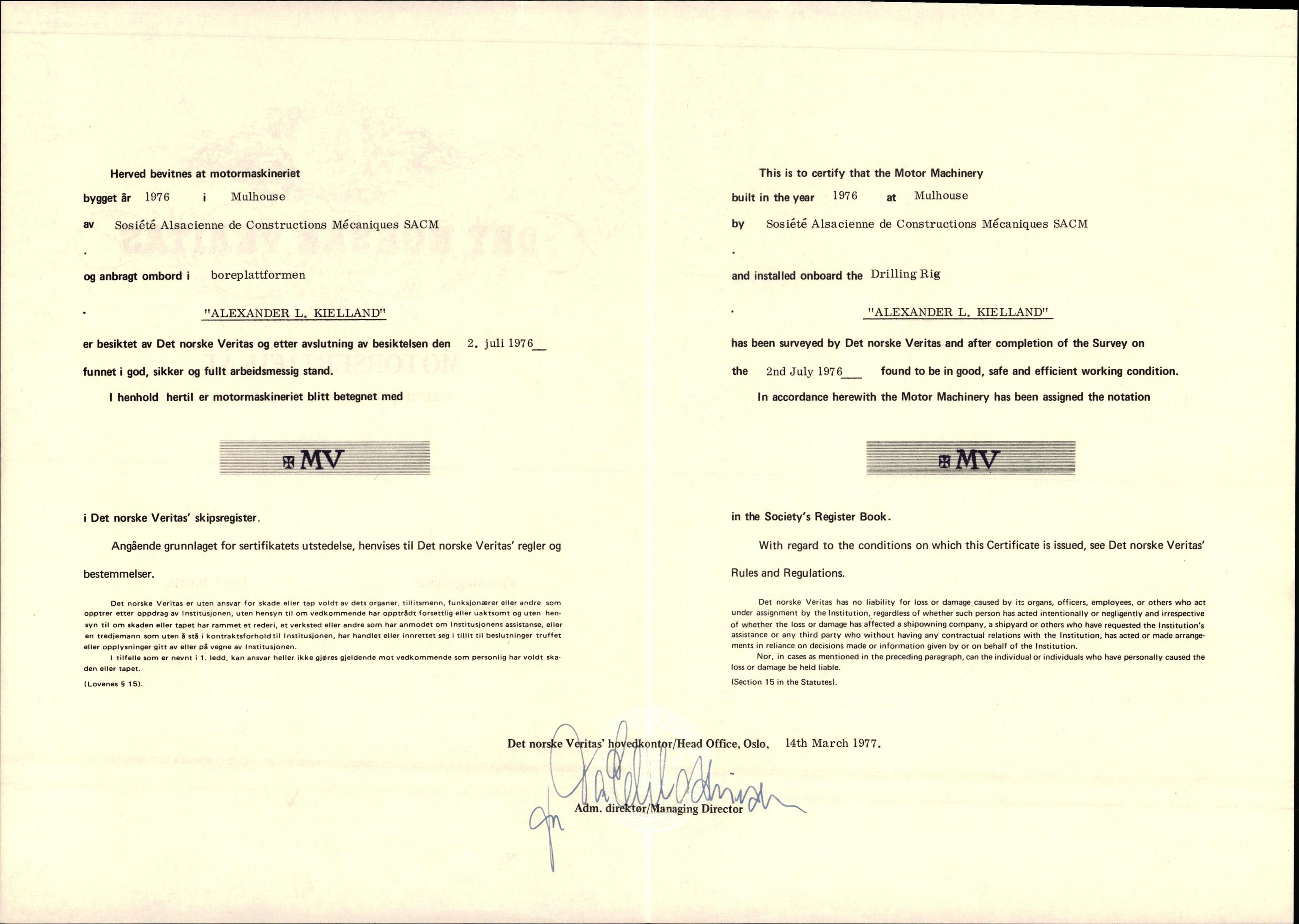 Pa 1503 - Stavanger Drilling AS, AV/SAST-A-101906/2/E/Eb/Eba/L0007: Sak og korrespondanse, 1975-1980