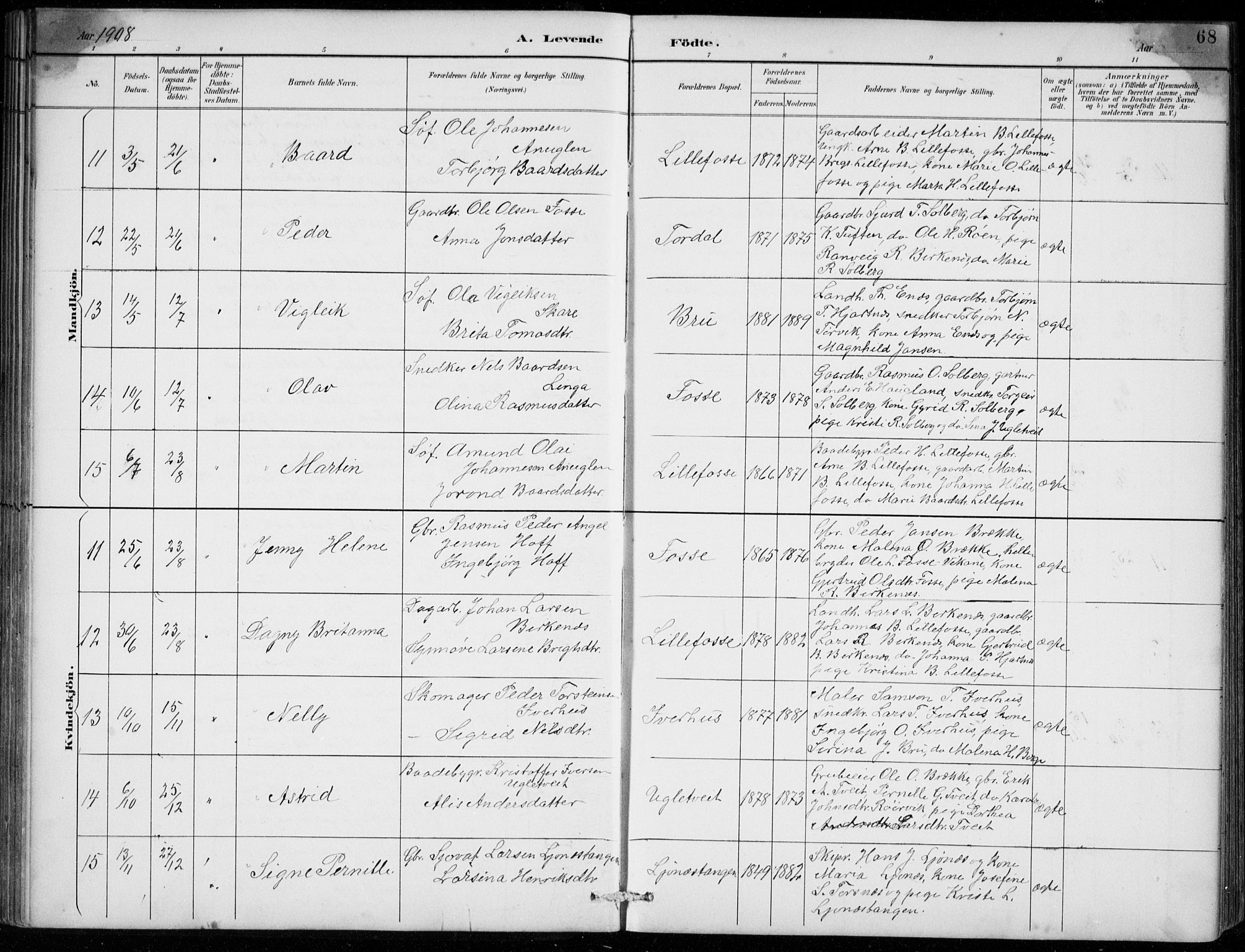 Strandebarm sokneprestembete, AV/SAB-A-78401/H/Hab: Klokkerbok nr. B  1, 1891-1914, s. 68