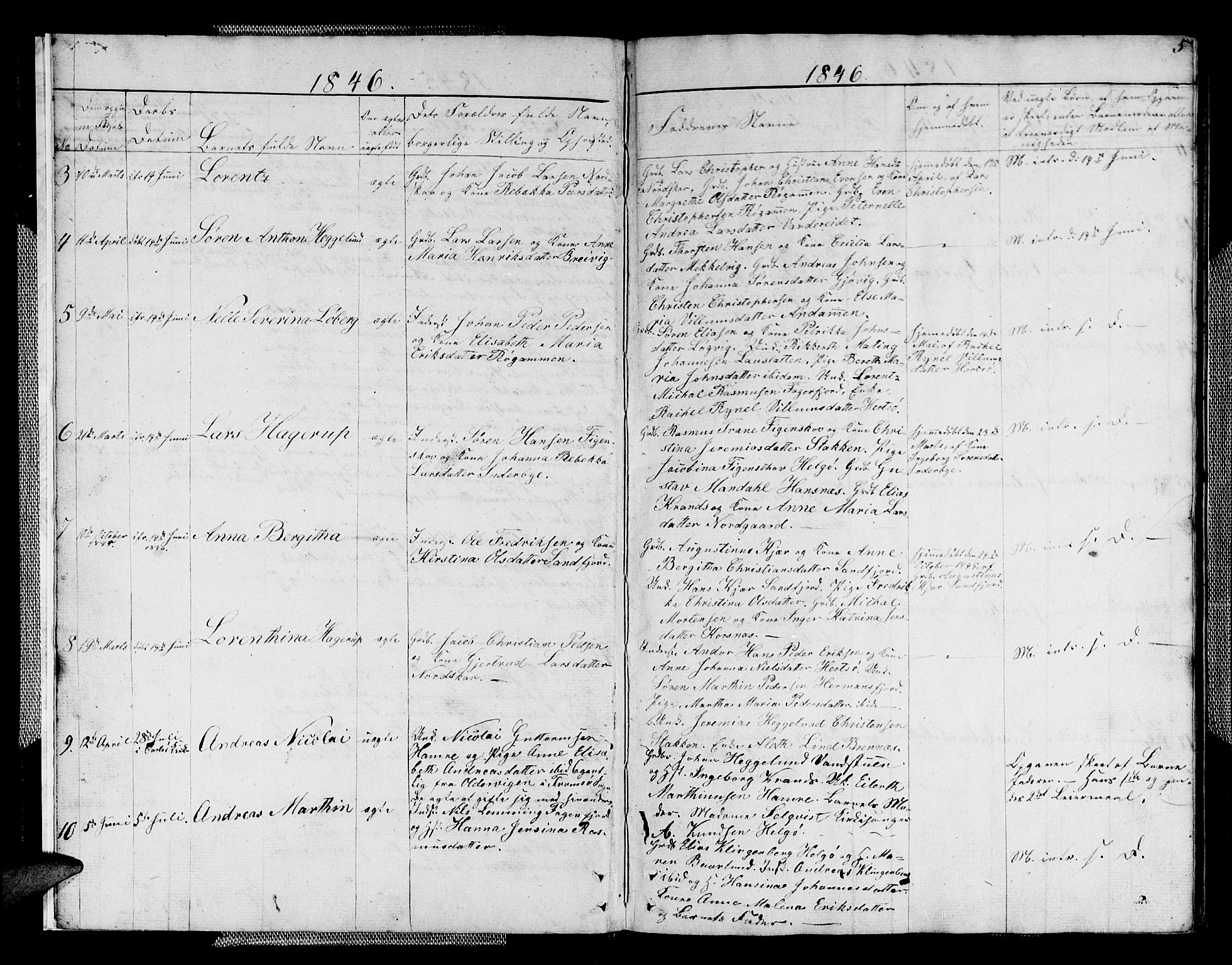 Karlsøy sokneprestembete, AV/SATØ-S-1299/H/Ha/Hab/L0004klokker: Klokkerbok nr. 4, 1845-1870, s. 5