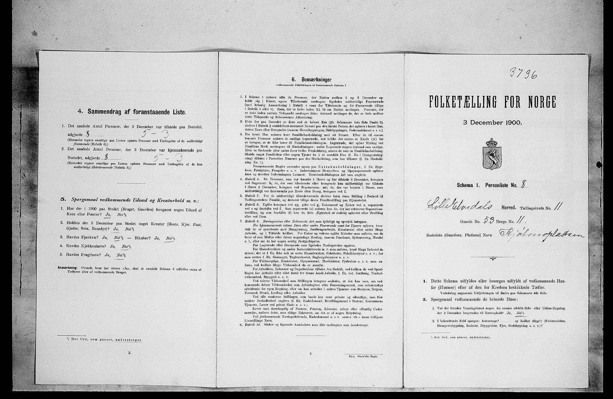 SAH, Folketelling 1900 for 0438 Lille Elvedalen herred, 1900, s. 802