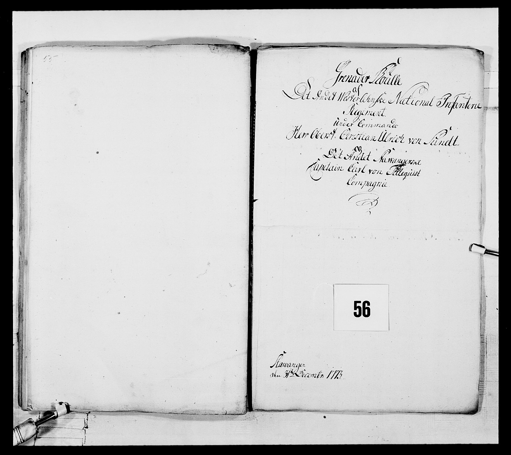 Generalitets- og kommissariatskollegiet, Det kongelige norske kommissariatskollegium, RA/EA-5420/E/Eh/L0105: 2. Vesterlenske nasjonale infanteriregiment, 1766-1773, s. 283