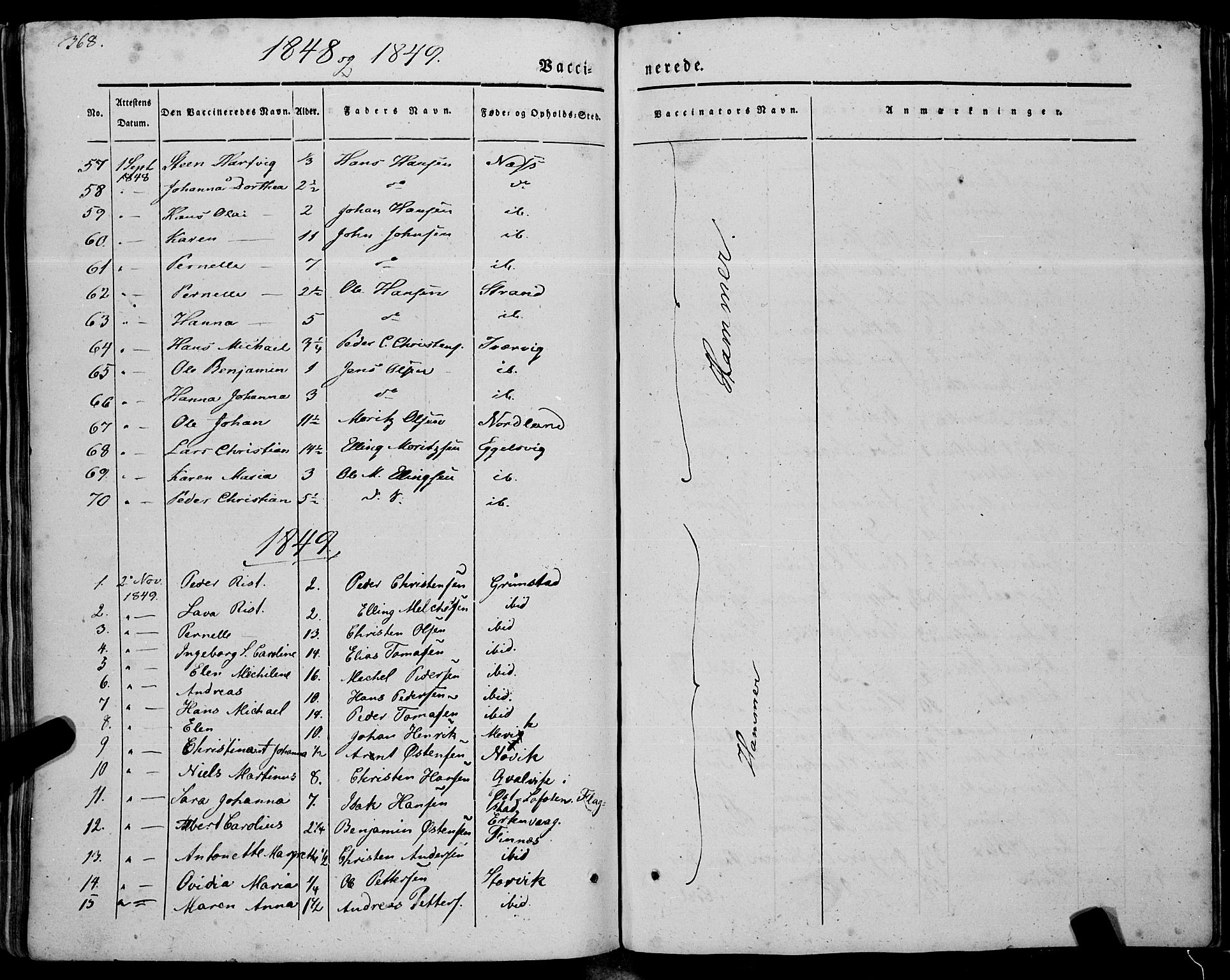 Ministerialprotokoller, klokkerbøker og fødselsregistre - Nordland, AV/SAT-A-1459/805/L0097: Ministerialbok nr. 805A04, 1837-1861, s. 368