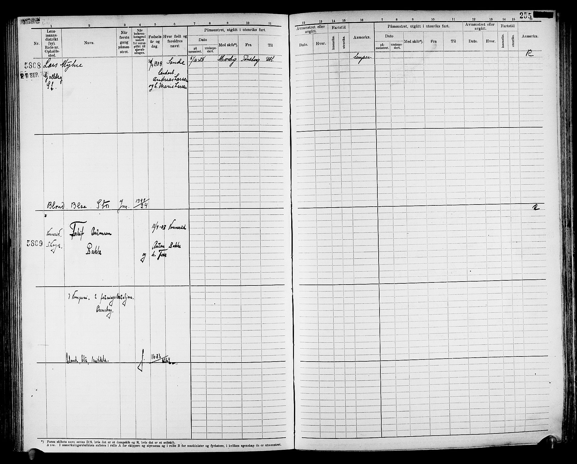 Drammen innrulleringsdistrikt, AV/SAKO-A-781/F/Fc/L0008: Hovedrulle, 1923, s. 261