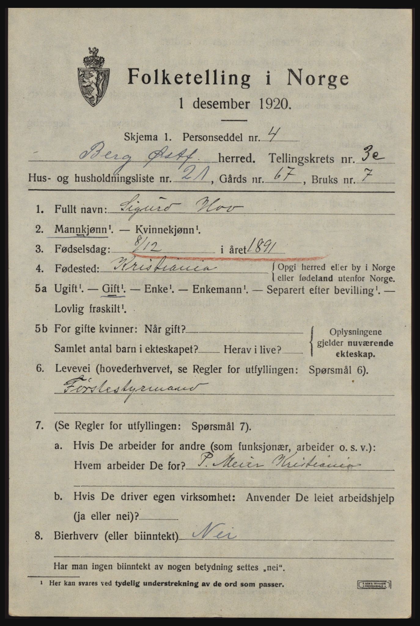 SAO, Folketelling 1920 for 0116 Berg herred, 1920, s. 7329