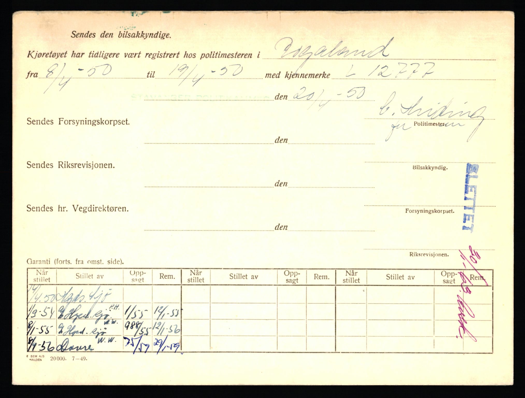 Stavanger trafikkstasjon, AV/SAST-A-101942/0/F/L0006: L-1700 - L-2149, 1930-1971, s. 1326