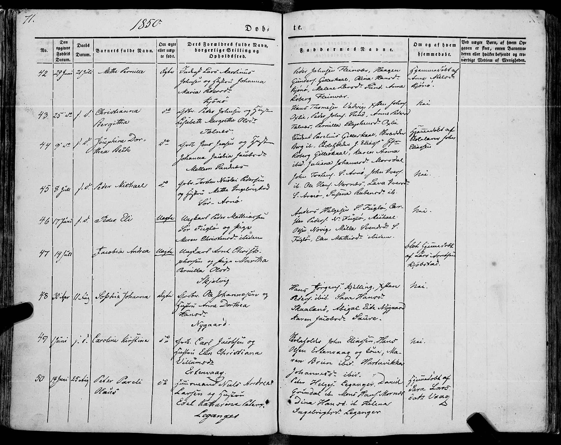 Ministerialprotokoller, klokkerbøker og fødselsregistre - Nordland, SAT/A-1459/805/L0097: Ministerialbok nr. 805A04, 1837-1861, s. 71