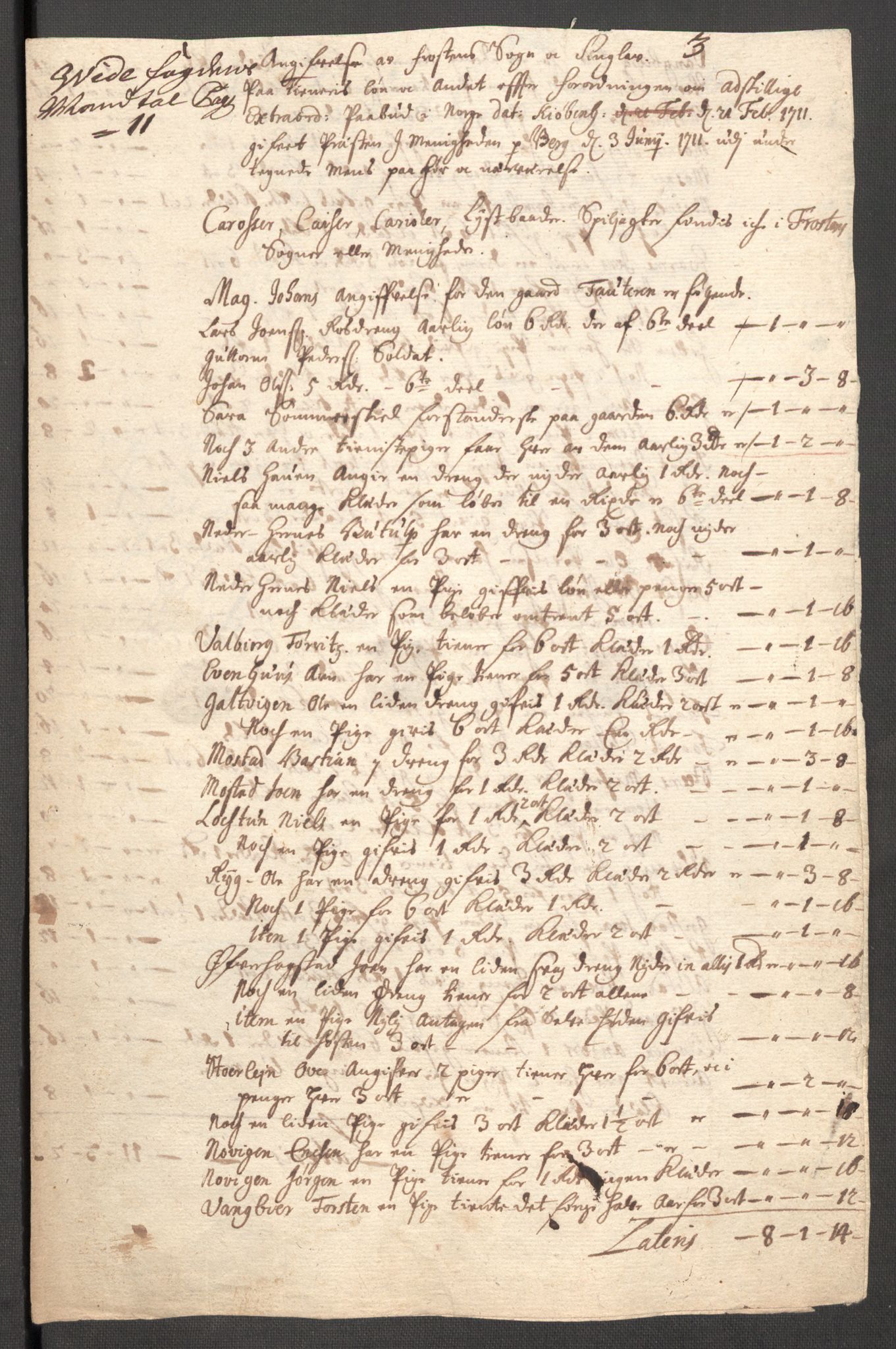 Rentekammeret inntil 1814, Reviderte regnskaper, Fogderegnskap, RA/EA-4092/R62/L4201: Fogderegnskap Stjørdal og Verdal, 1711, s. 444