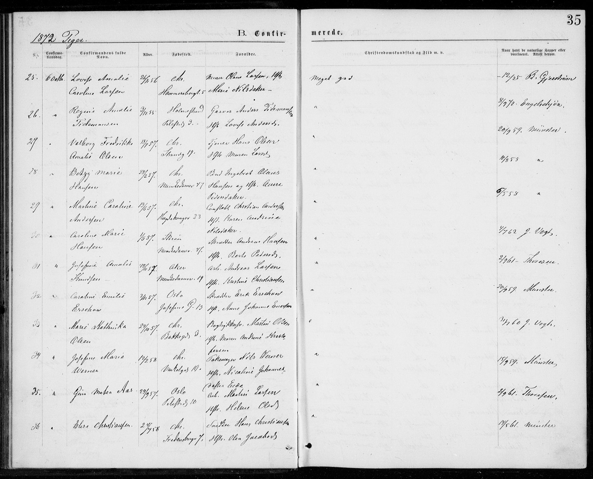 Trefoldighet prestekontor Kirkebøker, AV/SAO-A-10882/F/Fb/L0002: Ministerialbok nr. II 2, 1871-1880, s. 35
