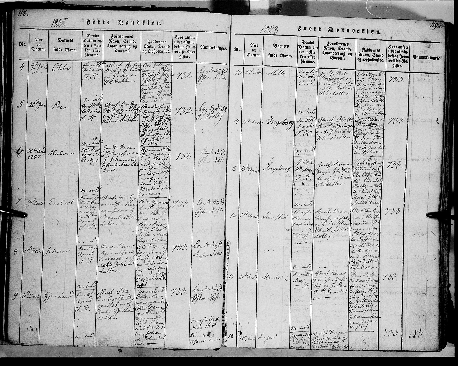 Trysil prestekontor, AV/SAH-PREST-046/H/Ha/Haa/L0003: Ministerialbok nr. 3 /1, 1814-1841, s. 118-119