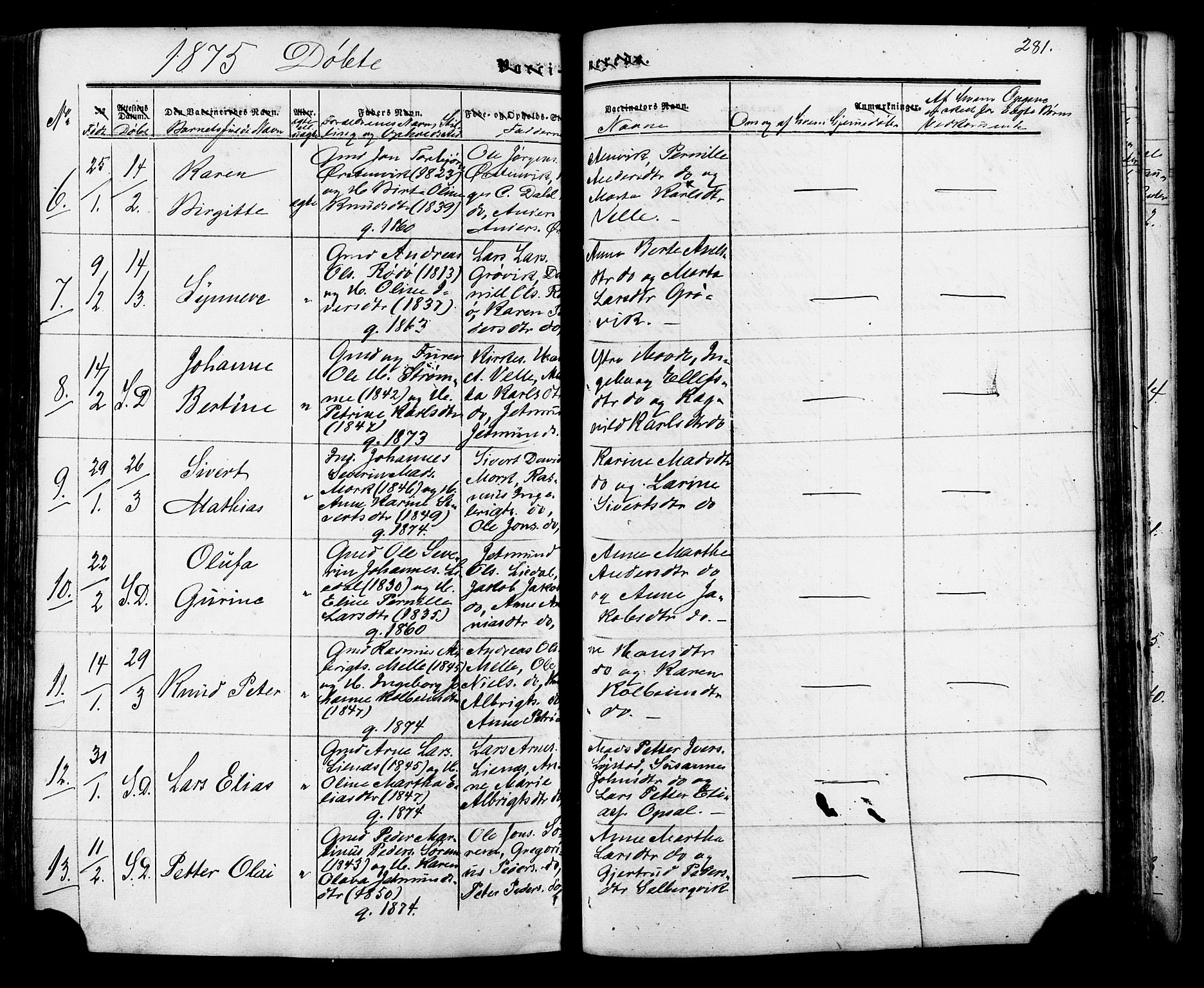 Ministerialprotokoller, klokkerbøker og fødselsregistre - Møre og Romsdal, AV/SAT-A-1454/513/L0175: Ministerialbok nr. 513A02, 1856-1877, s. 281