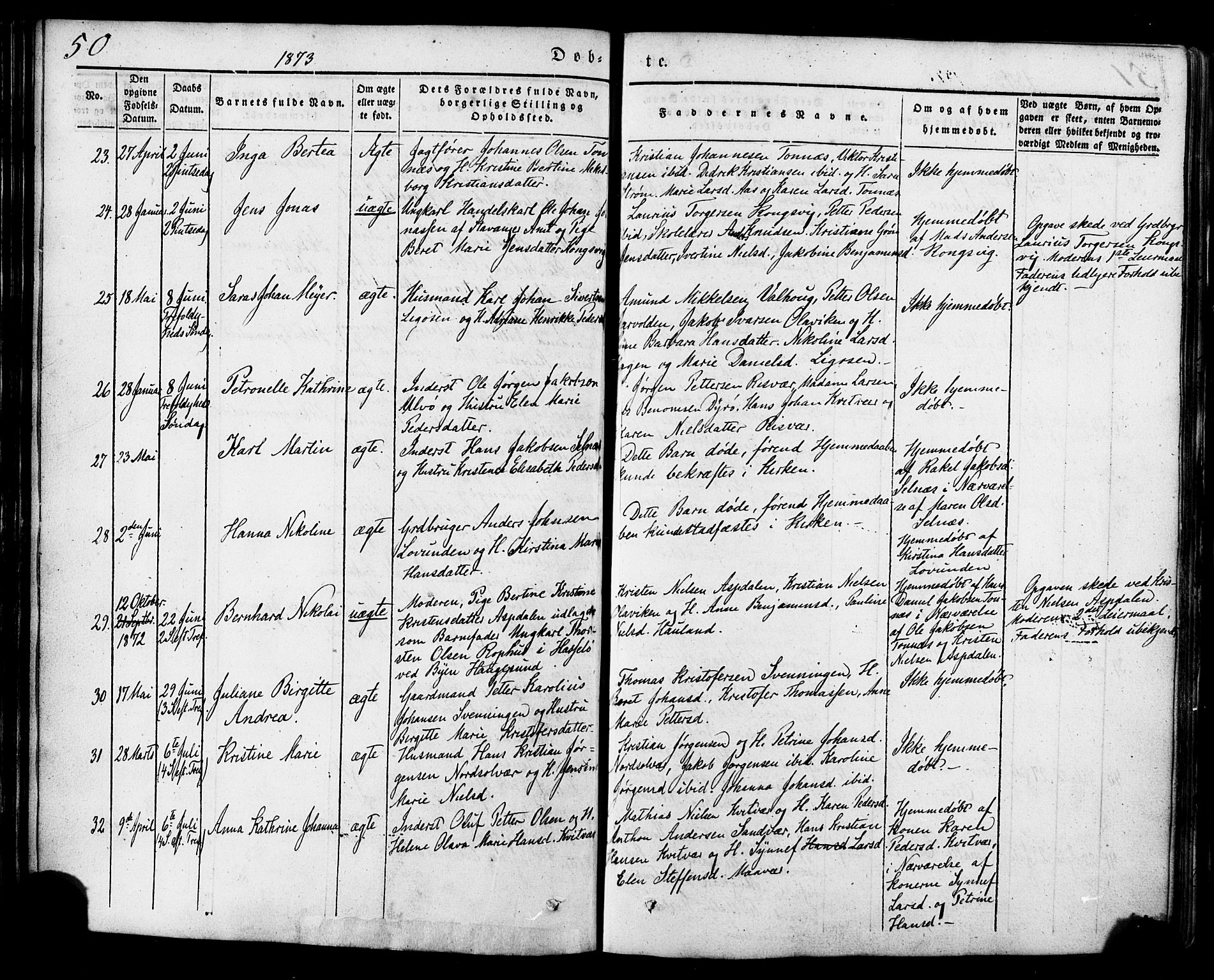 Ministerialprotokoller, klokkerbøker og fødselsregistre - Nordland, AV/SAT-A-1459/839/L0567: Ministerialbok nr. 839A04, 1863-1879, s. 50