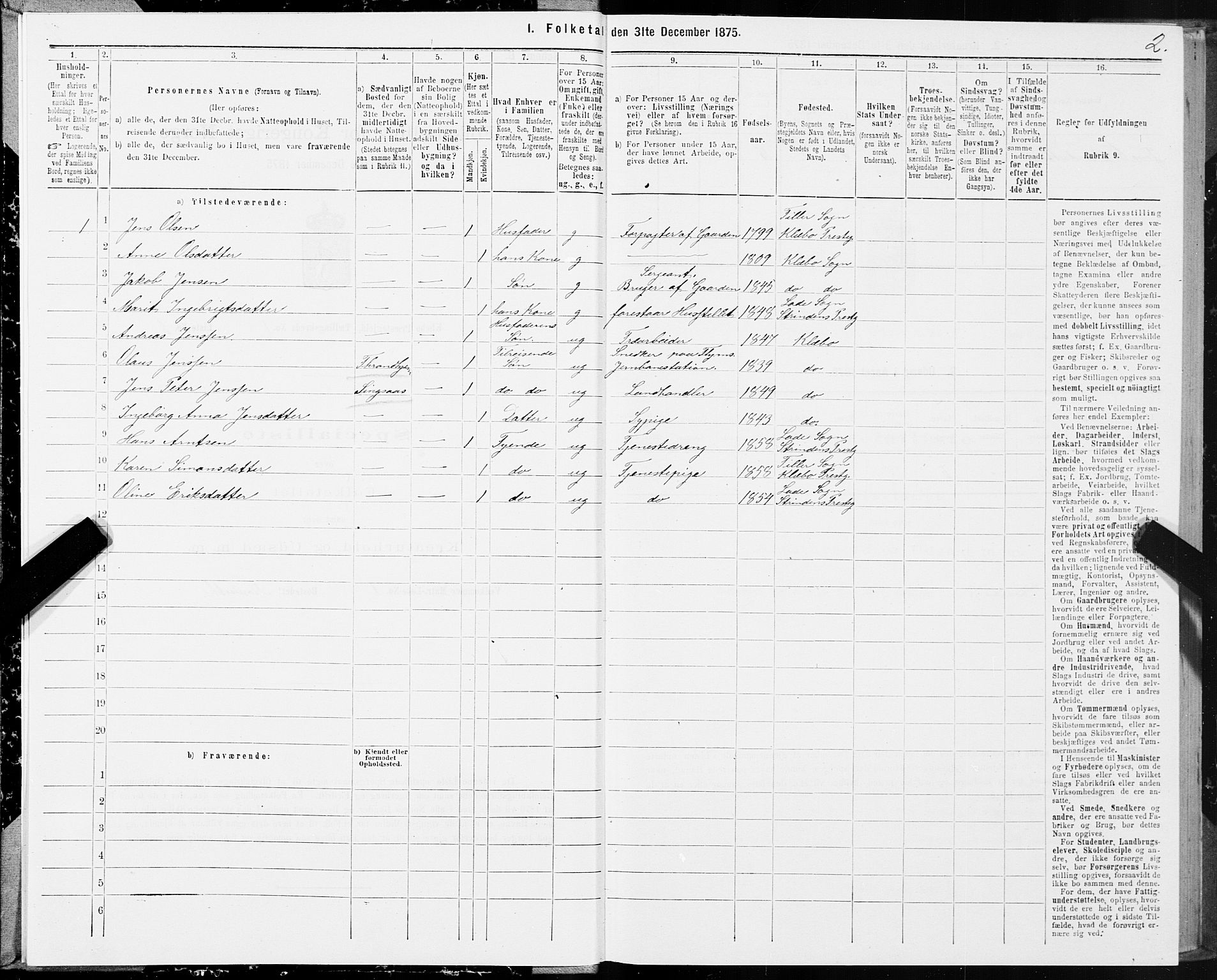SAT, Folketelling 1875 for 1662P Klæbu prestegjeld, 1875, s. 1002