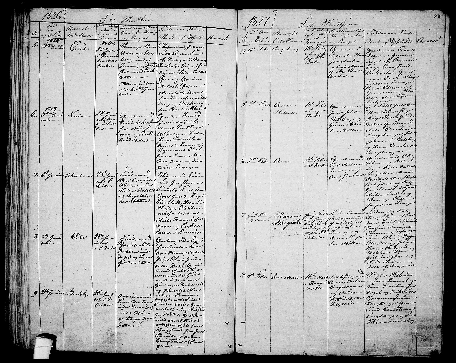 Sannidal kirkebøker, AV/SAKO-A-296/F/Fa/L0005: Ministerialbok nr. 5, 1823-1830, s. 48