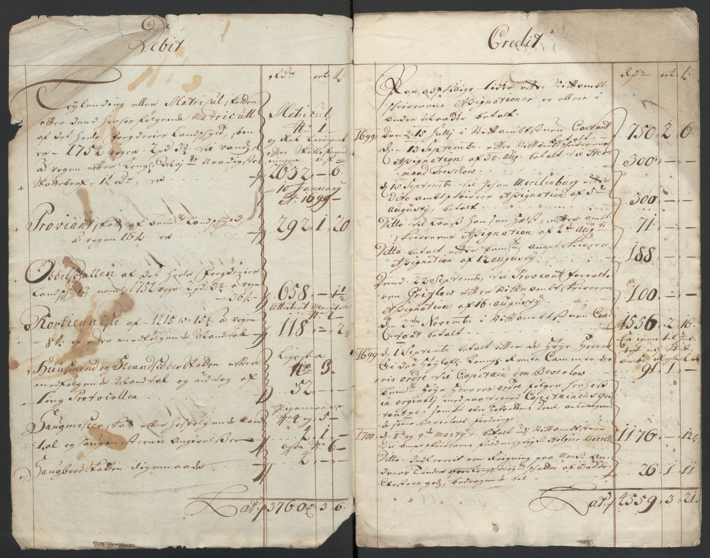 Rentekammeret inntil 1814, Reviderte regnskaper, Fogderegnskap, RA/EA-4092/R55/L3654: Fogderegnskap Romsdal, 1699-1700, s. 5