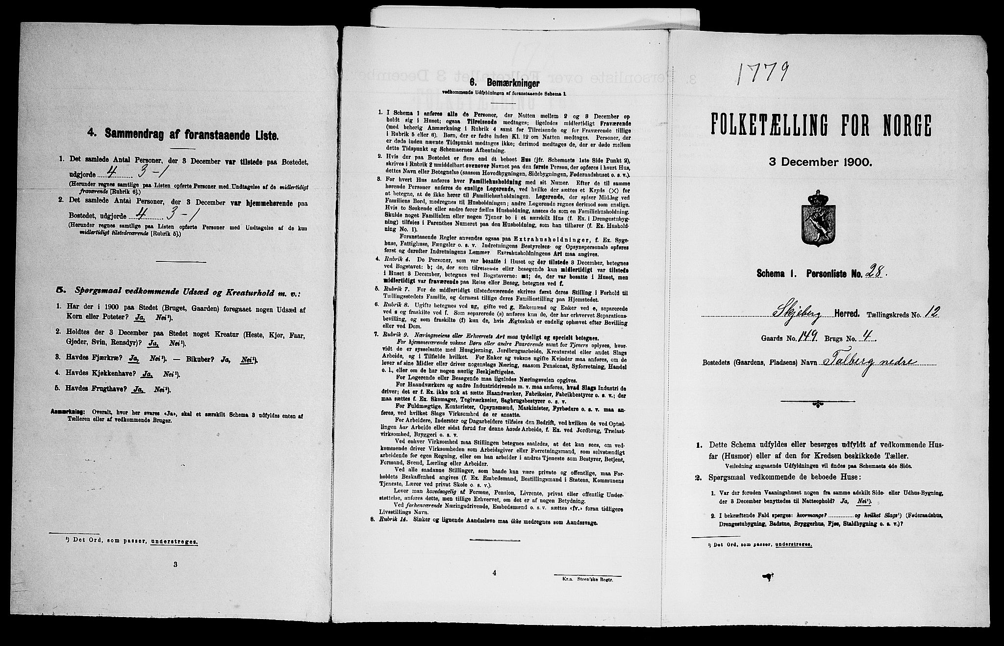 SAO, Folketelling 1900 for 0115 Skjeberg herred, 1900, s. 1503