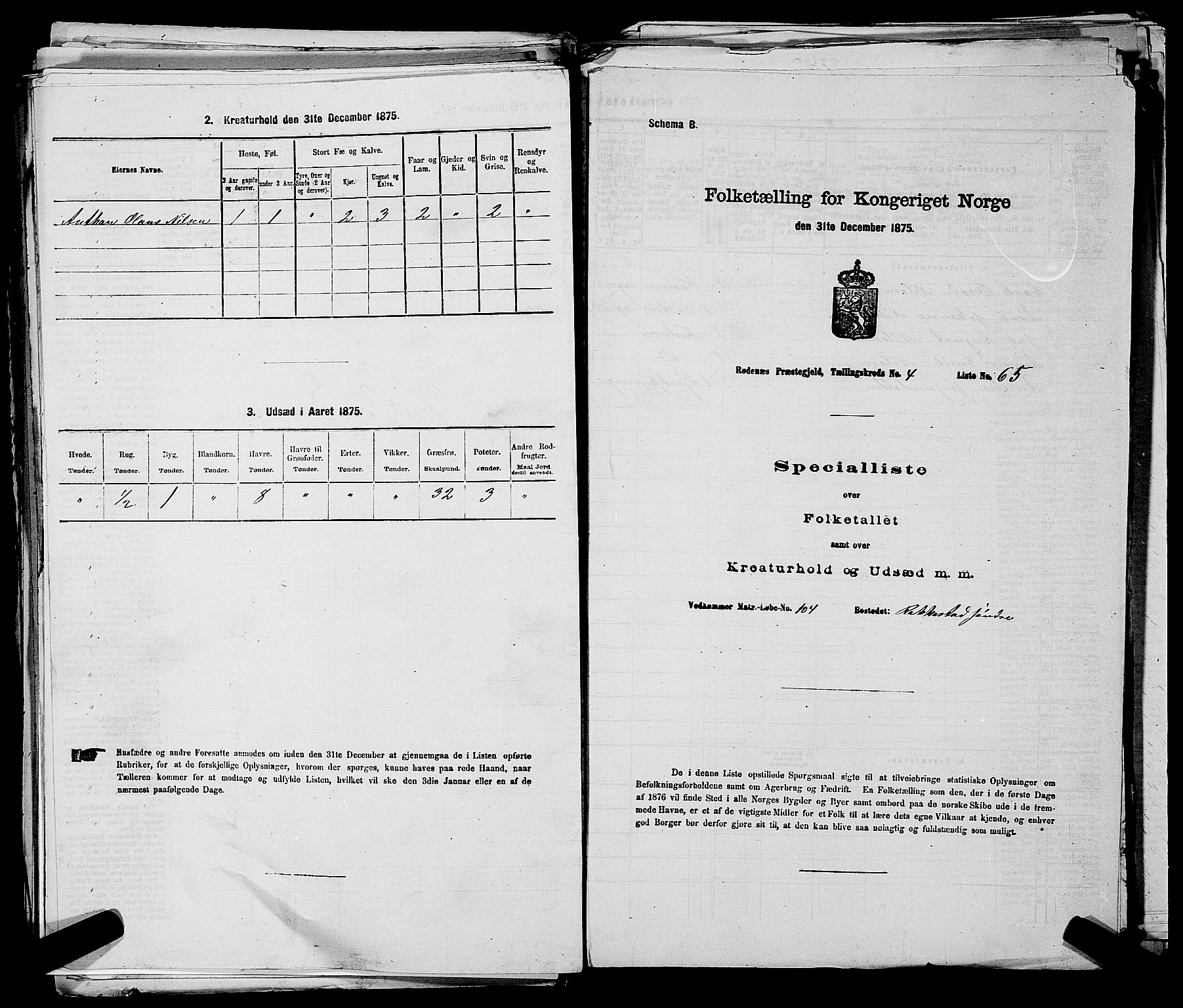 RA, Folketelling 1875 for 0120P Rødenes prestegjeld, 1875, s. 637
