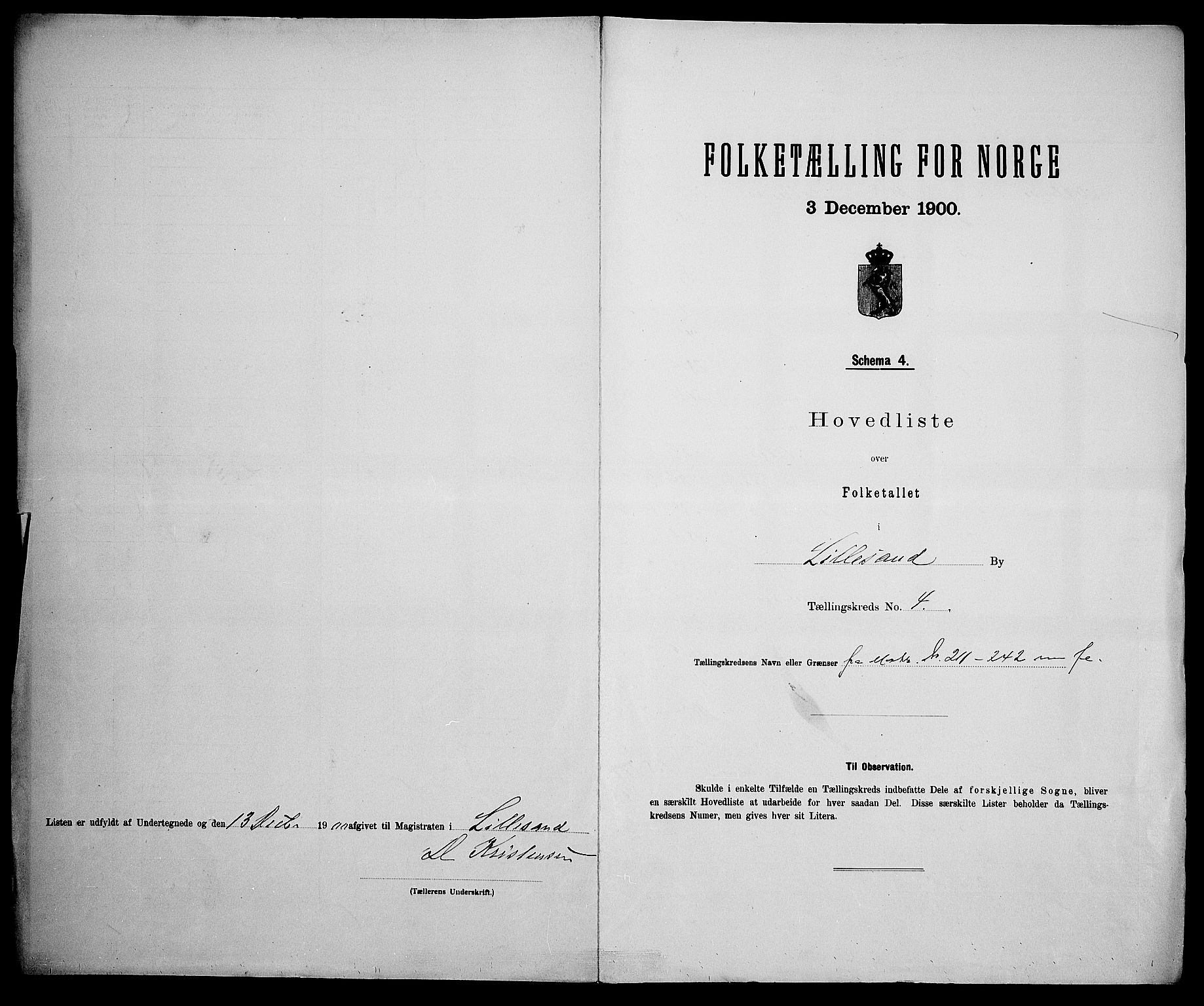 SAK, Folketelling 1900 for 0905 Lillesand ladested, 1900, s. 17