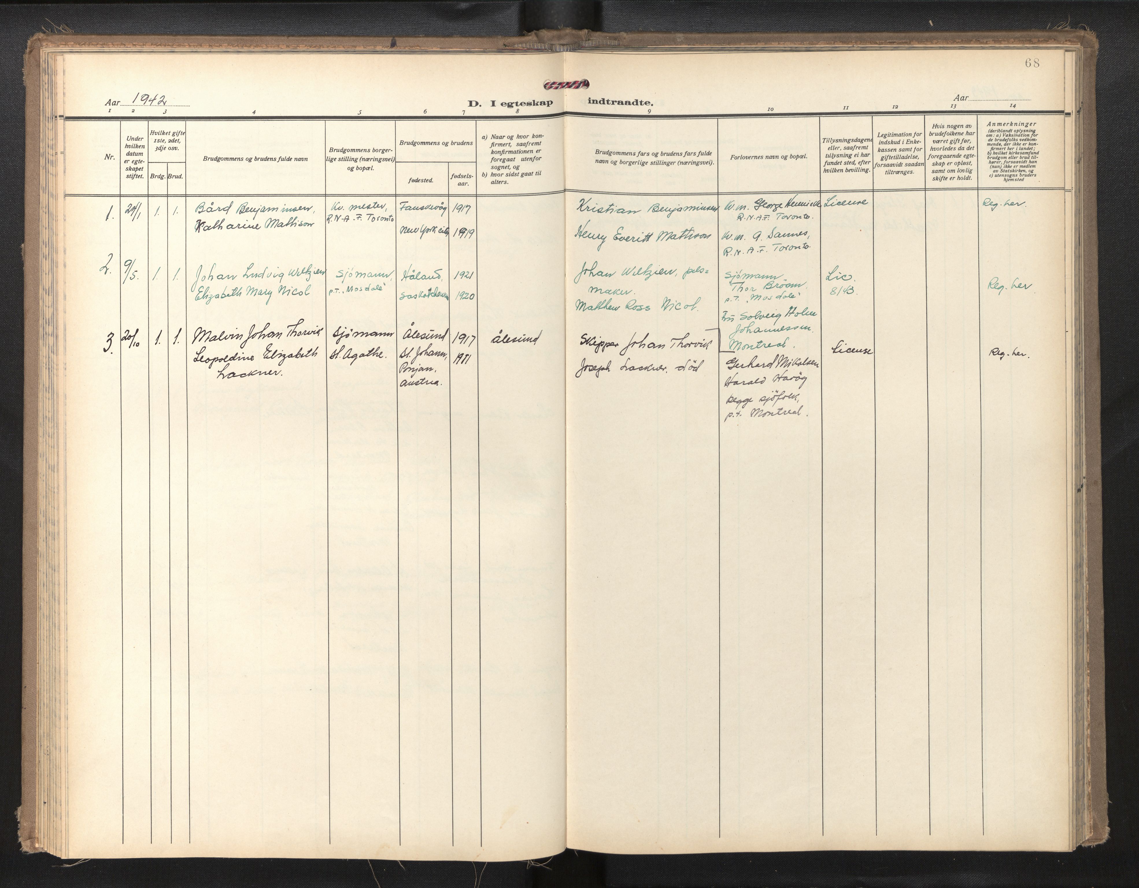 Den norske sjømannsmisjon i utlandet/Montreal-Halifax, AV/SAB-SAB/PA-0116/H/Ha/L0001: Ministerialbok nr. A 1, 1929-1960, s. 67b-68a