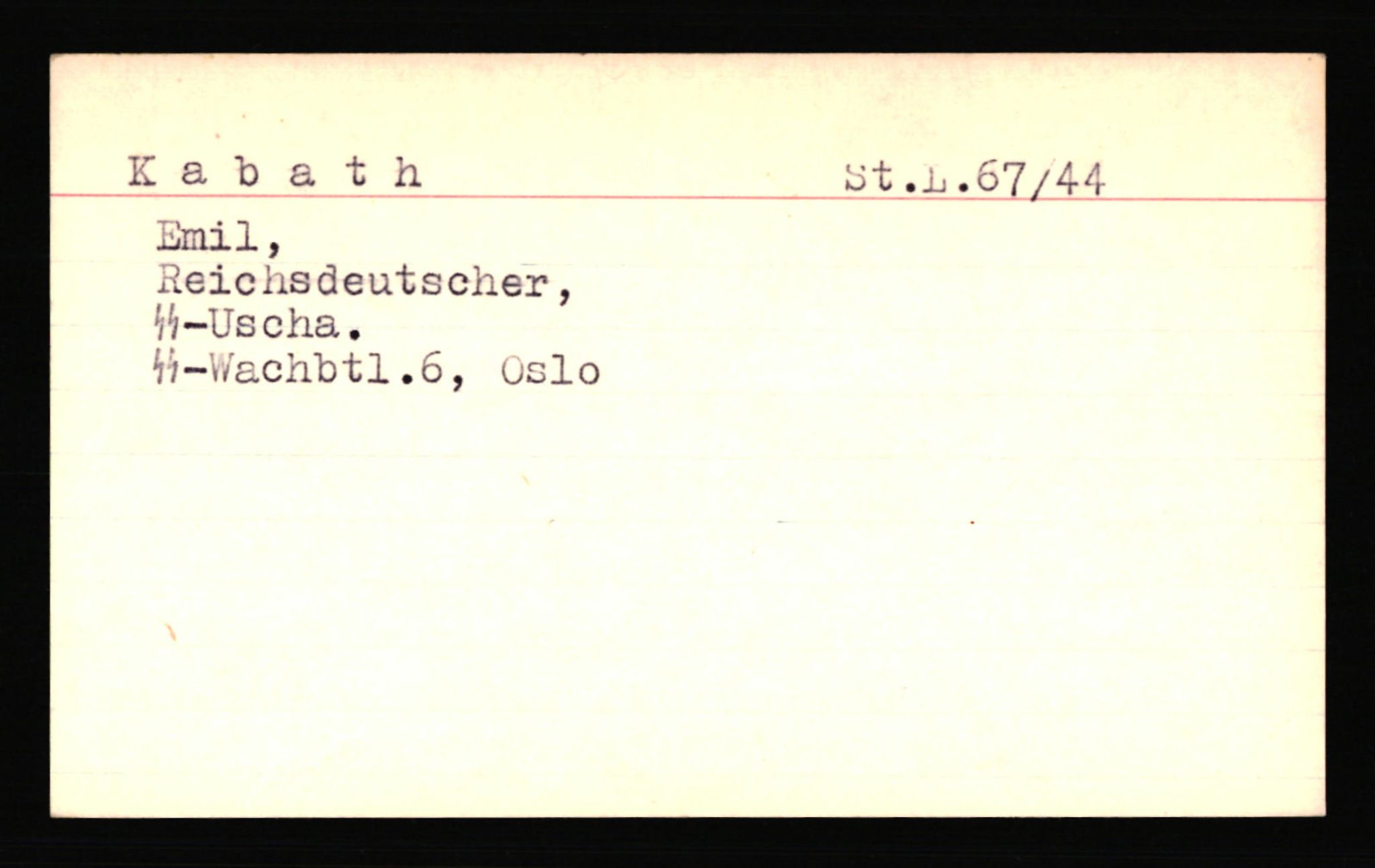 SS- und Polizeigericht Nord (IX), AV/RA-RAFA-3182/0001/C/Ca/L0004: kartotekkort for personer alfabetisk på etternavn: John-L, 1940-1945, s. 93