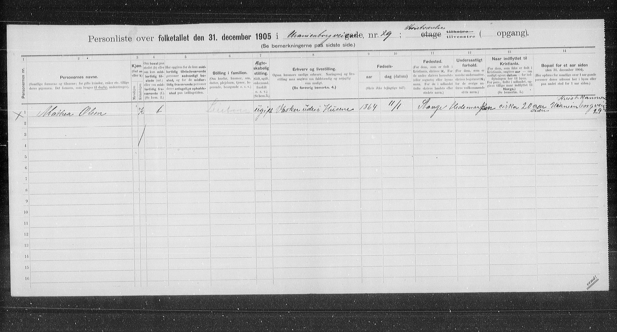 OBA, Kommunal folketelling 31.12.1905 for Kristiania kjøpstad, 1905, s. 63324