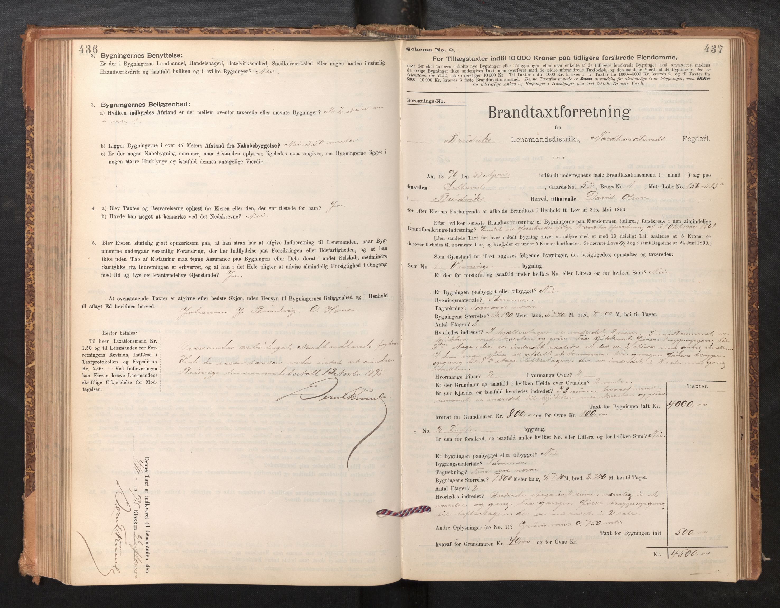 Lensmannen i Bruvik, SAB/A-31301/0012/L0006: Branntakstprotokoll, skjematakst, 1894-1906, s. 436-437