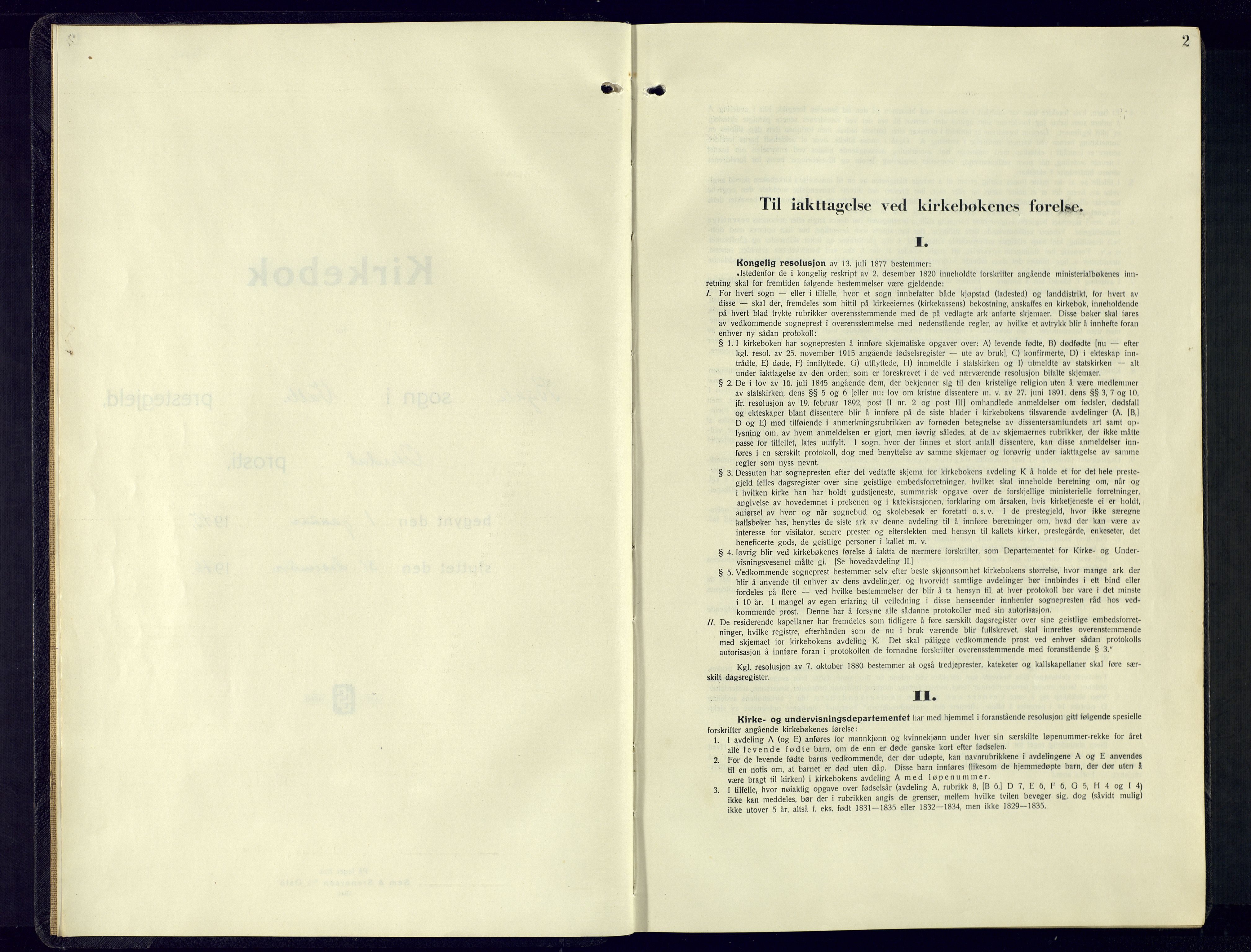 Valle sokneprestkontor, AV/SAK-1111-0044/F/Fb/Fba/L0005: Klokkerbok nr. B-5, 1945-1977, s. 2