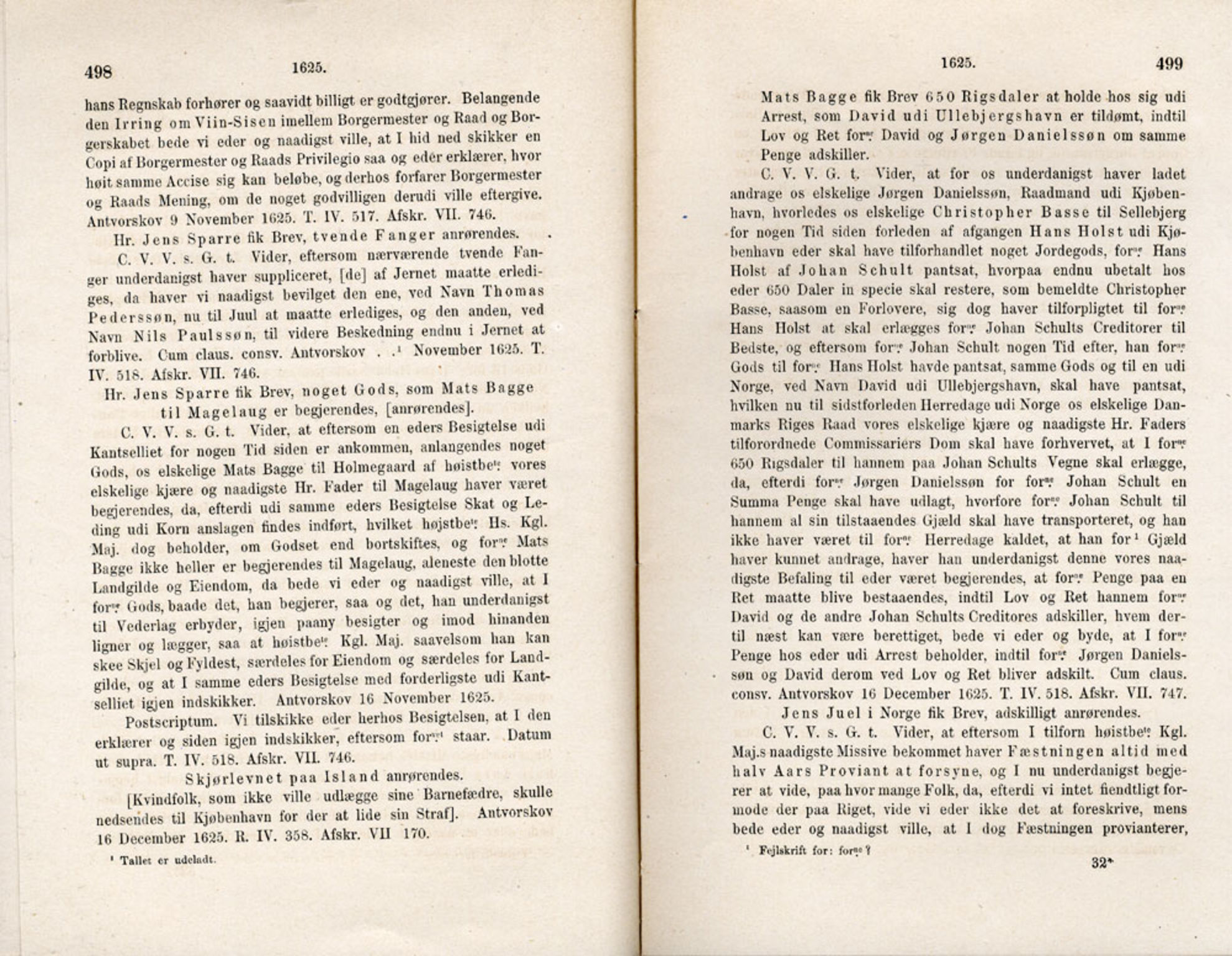 Publikasjoner utgitt av Det Norske Historiske Kildeskriftfond, PUBL/-/-/-: Norske Rigs-Registranter, bind 5, 1619-1627, s. 498-499