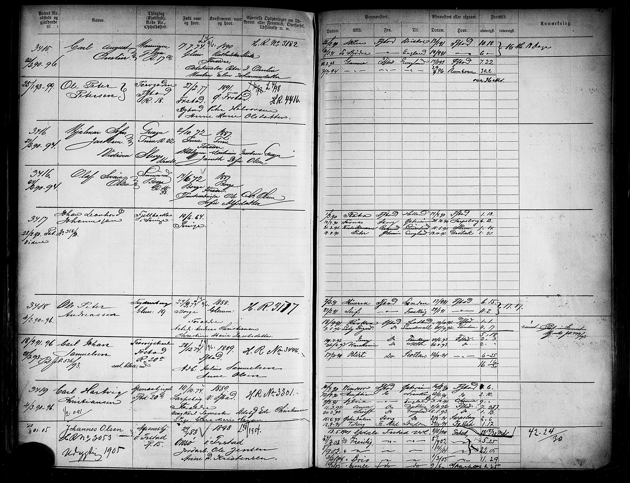 Fredrikstad mønstringskontor, AV/SAO-A-10569b/F/Fc/Fca/L0005: Annotasjonsrulle, 1884-1899, s. 415