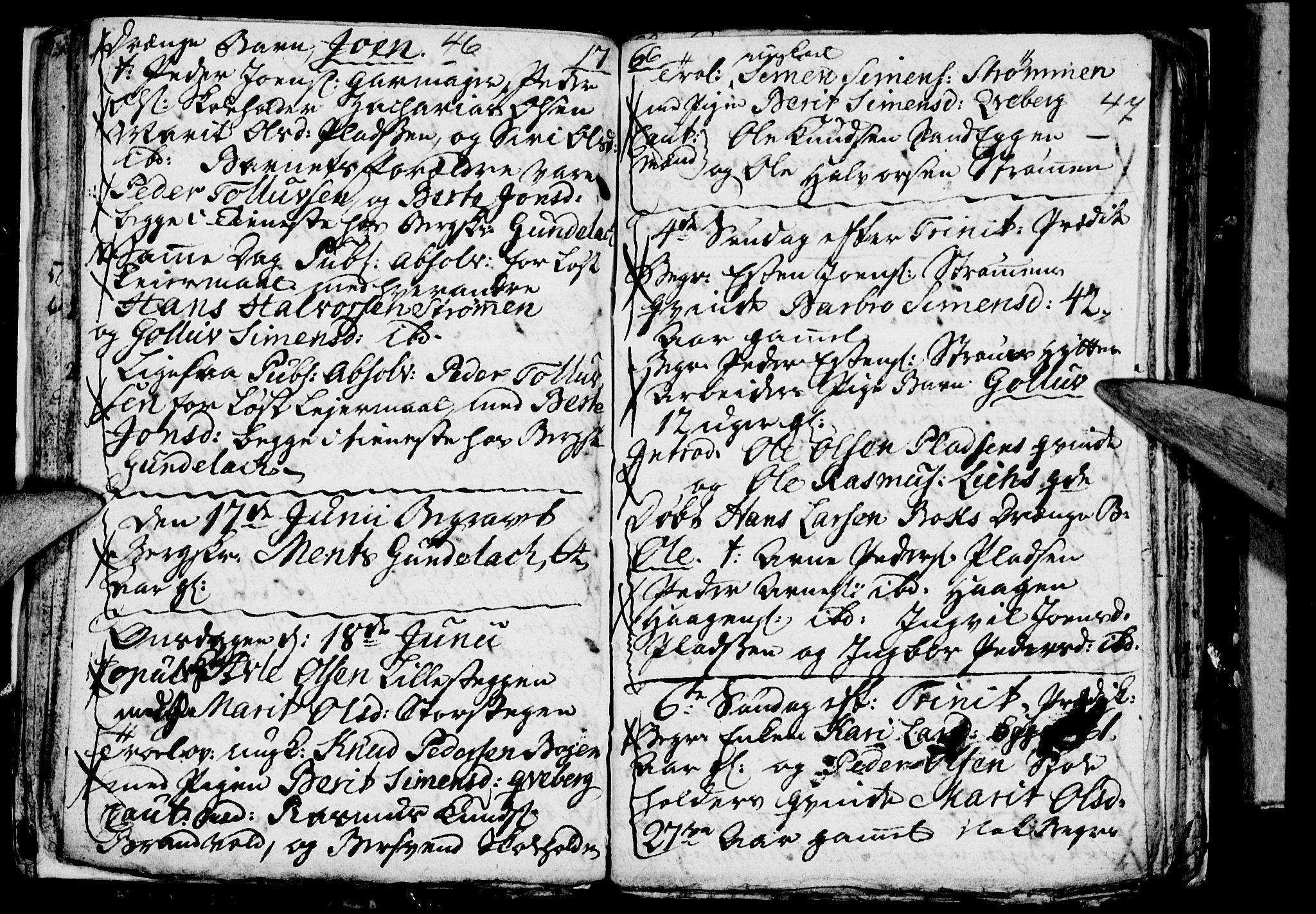 Tynset prestekontor, AV/SAH-PREST-058/H/Ha/Haa/L0007: Ministerialbok nr. 7, 1764-1769, s. 46-47