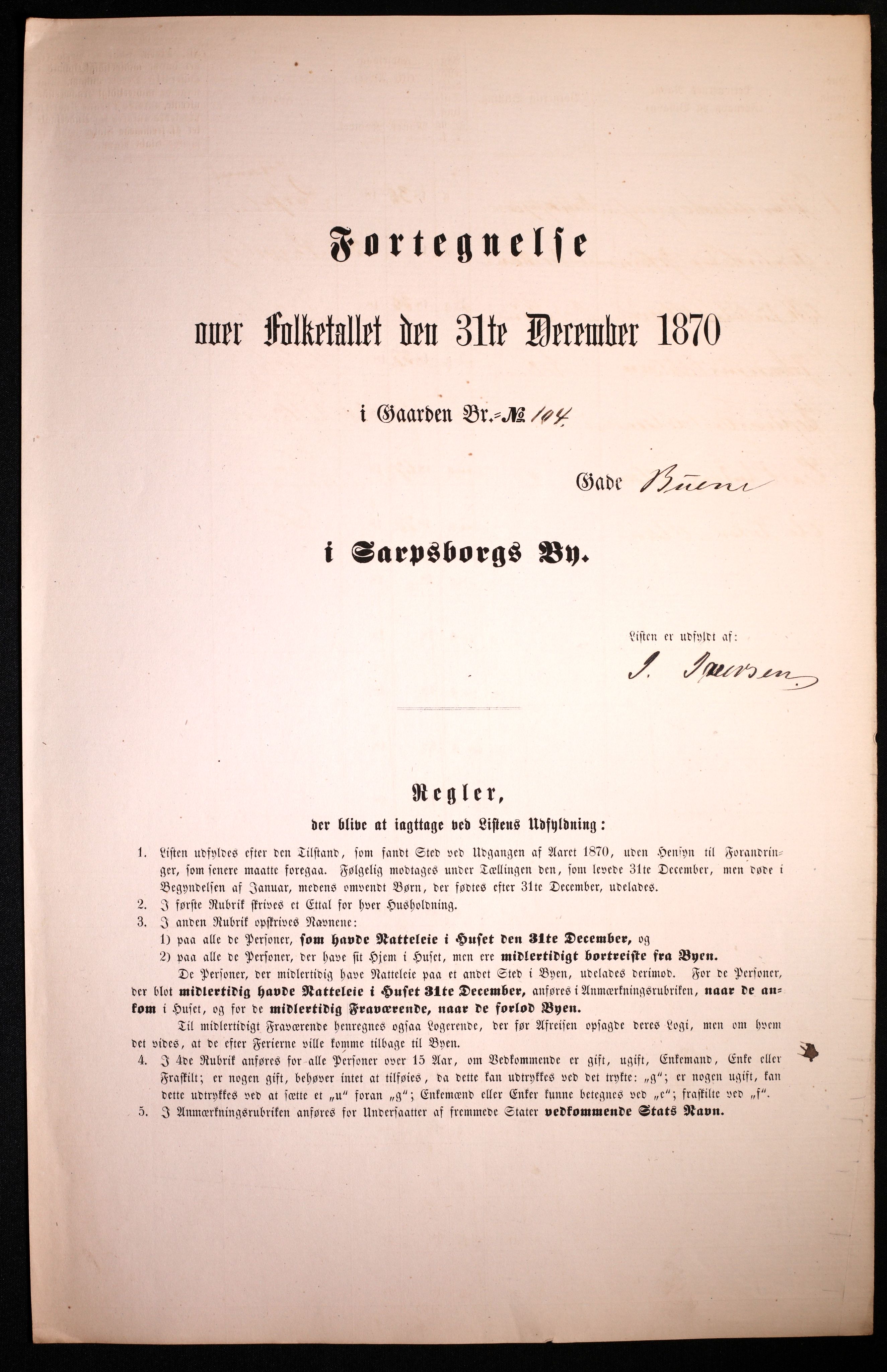 RA, Folketelling 1870 for 0102 Sarpsborg kjøpstad, 1870, s. 413
