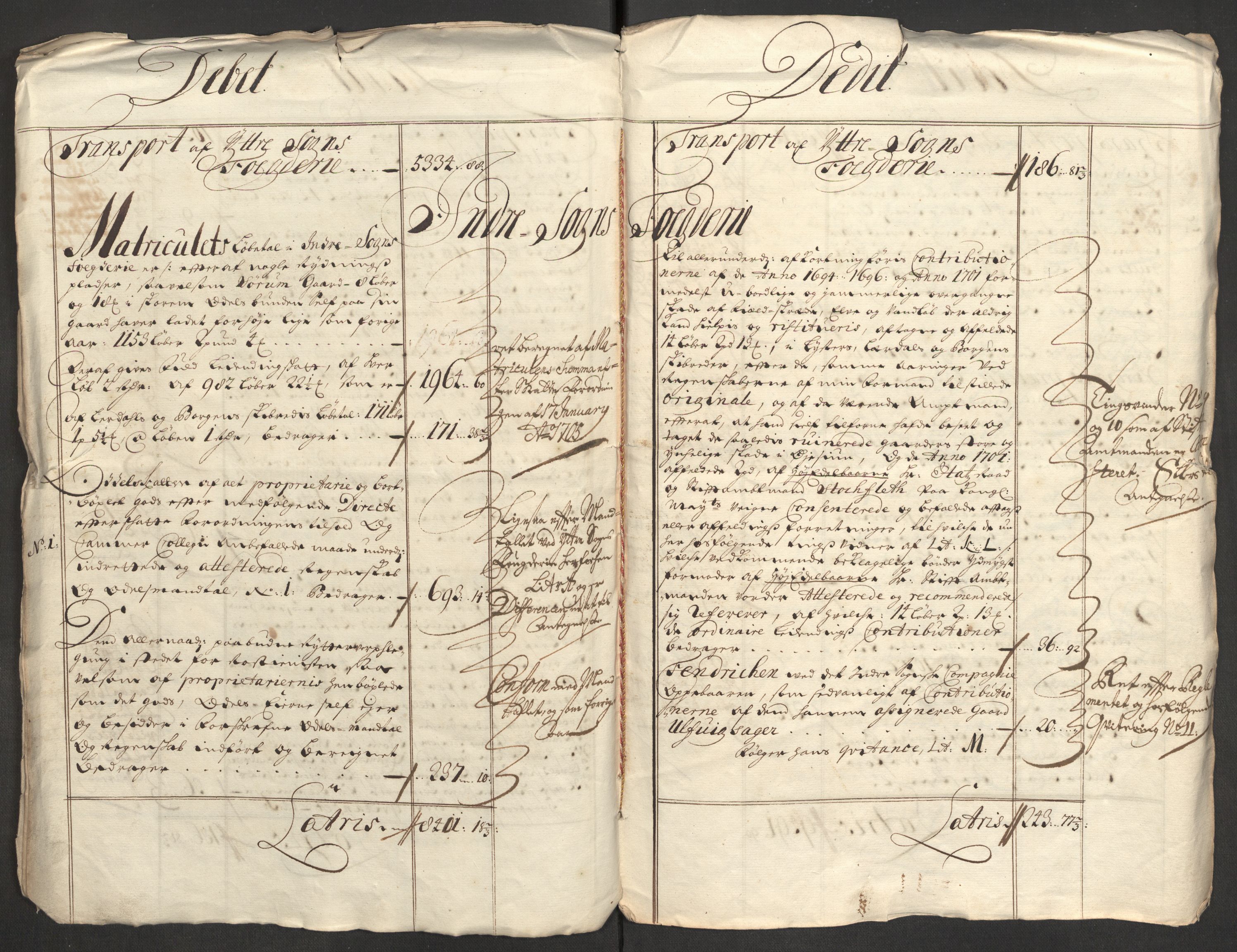 Rentekammeret inntil 1814, Reviderte regnskaper, Fogderegnskap, AV/RA-EA-4092/R52/L3314: Fogderegnskap Sogn, 1705-1707, s. 8