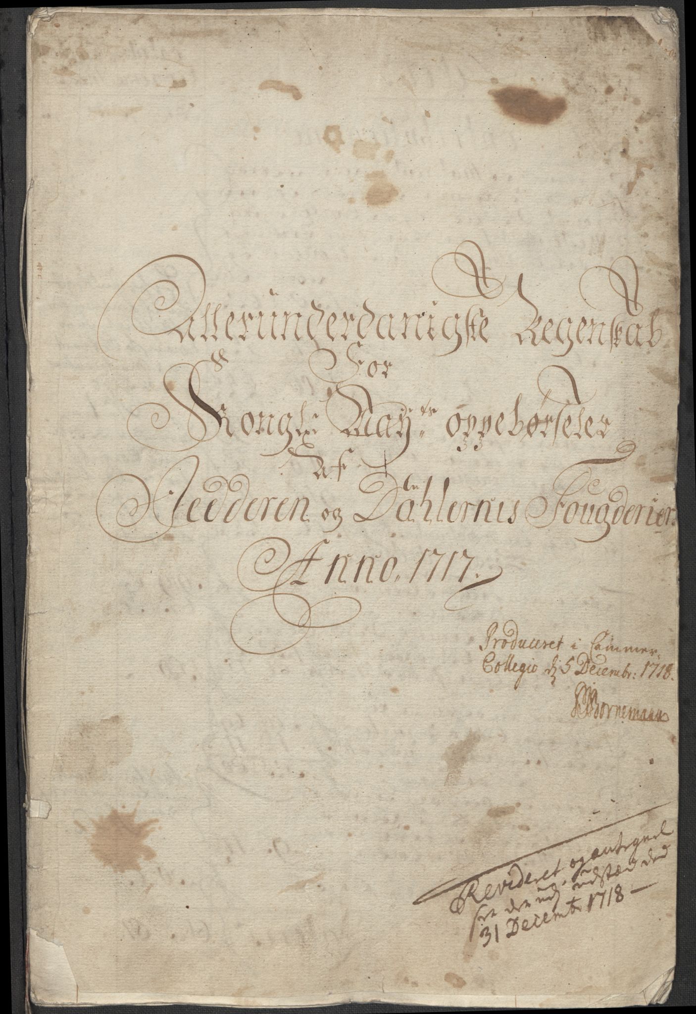 Rentekammeret inntil 1814, Reviderte regnskaper, Fogderegnskap, AV/RA-EA-4092/R46/L2742: Fogderegnskap Jæren og Dalane, 1717, s. 3