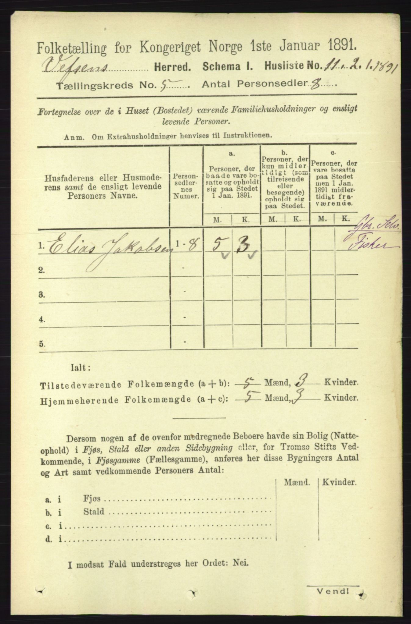 RA, Folketelling 1891 for 1824 Vefsn herred, 1891, s. 2012