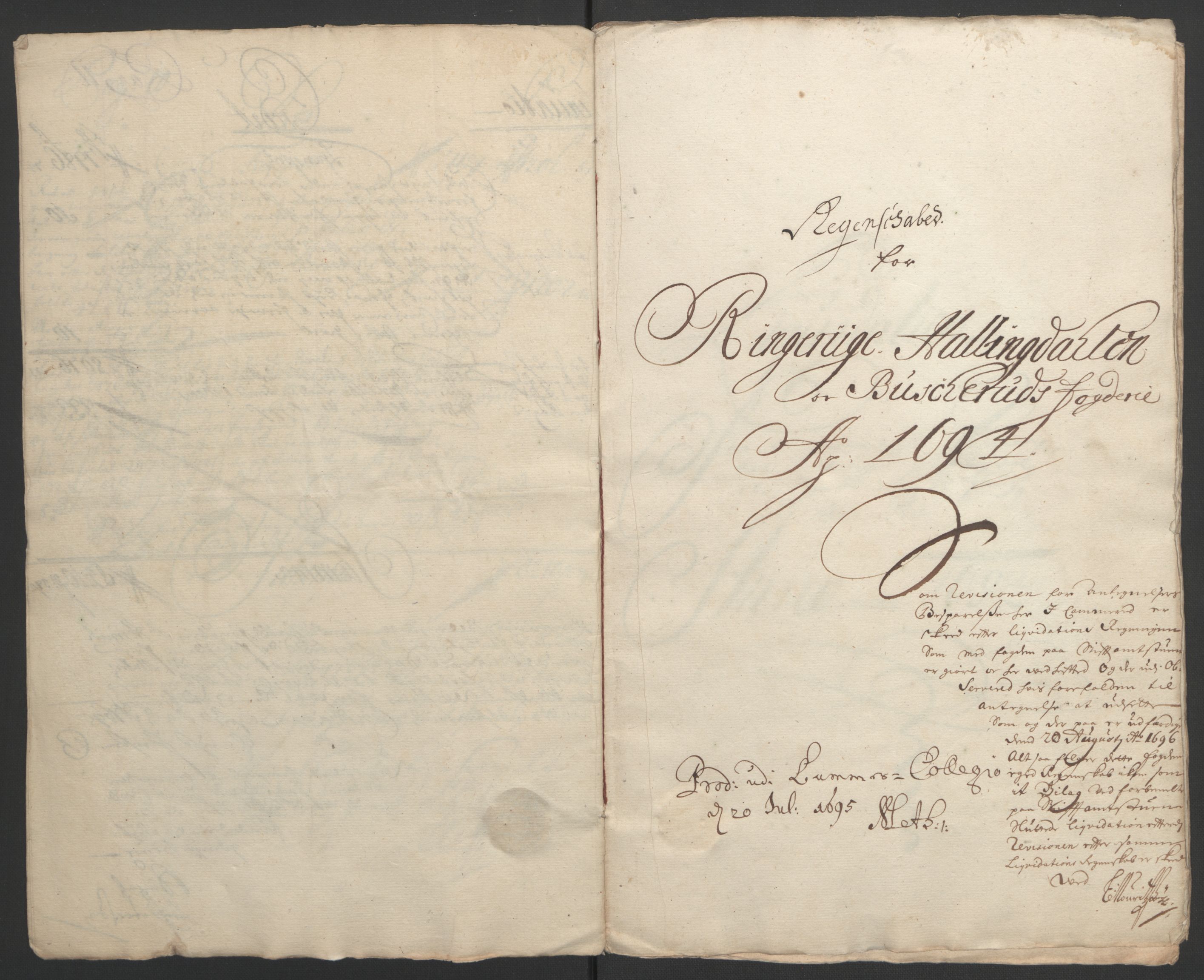 Rentekammeret inntil 1814, Reviderte regnskaper, Fogderegnskap, AV/RA-EA-4092/R22/L1451: Fogderegnskap Ringerike, Hallingdal og Buskerud, 1694, s. 10