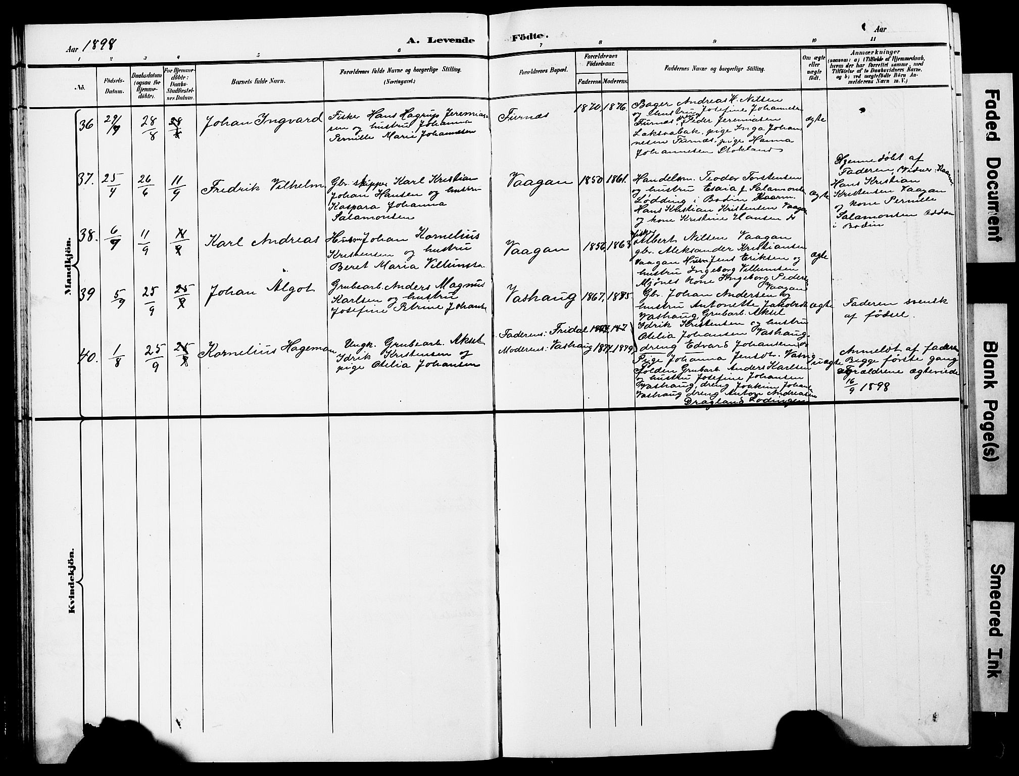 Ministerialprotokoller, klokkerbøker og fødselsregistre - Nordland, AV/SAT-A-1459/852/L0755: Klokkerbok nr. 852C06, 1895-1902