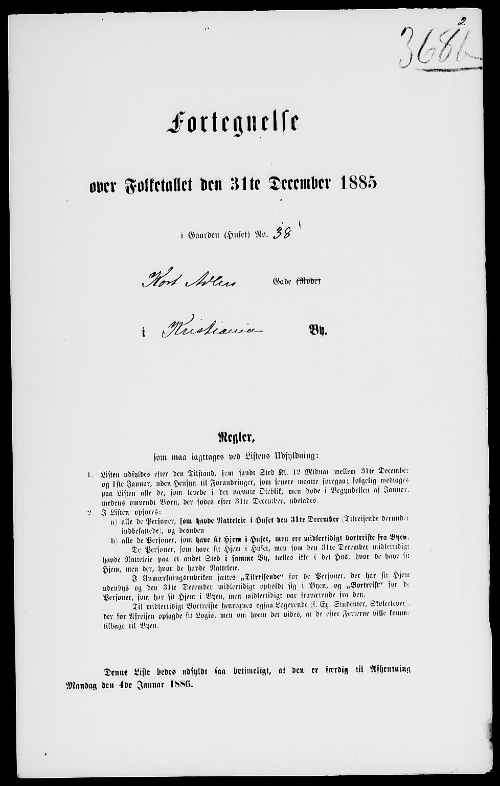 RA, Folketelling 1885 for 0301 Kristiania kjøpstad, 1885, s. 3271