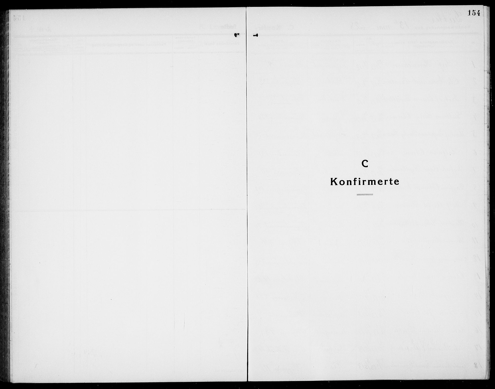 Arendal sokneprestkontor, Trefoldighet, SAK/1111-0040/F/Fb/L0008: Klokkerbok nr. B 8, 1928-1939, s. 154